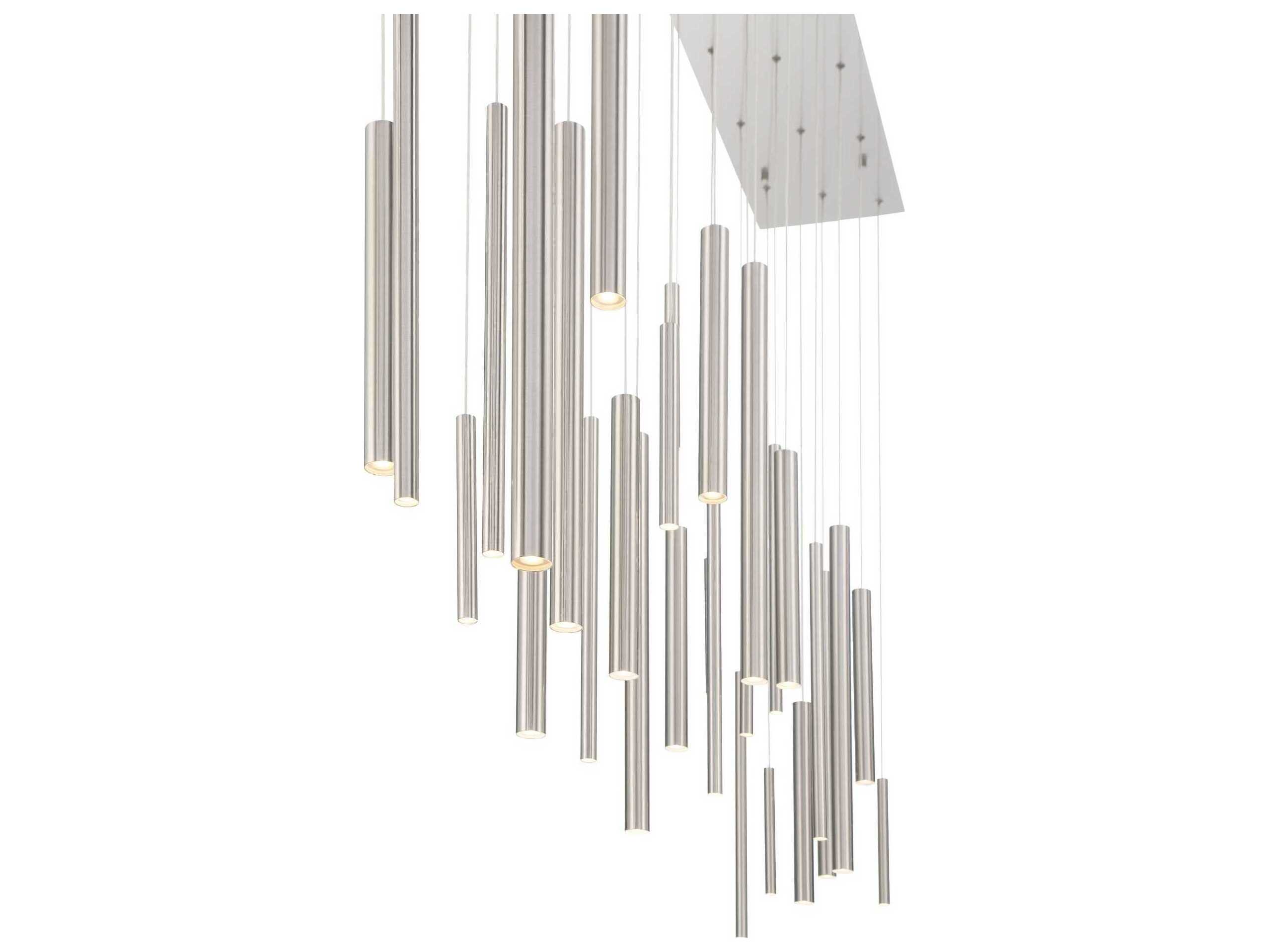 Eurofase Santana 30-Light Nickel Geometric Linear Island Pendant