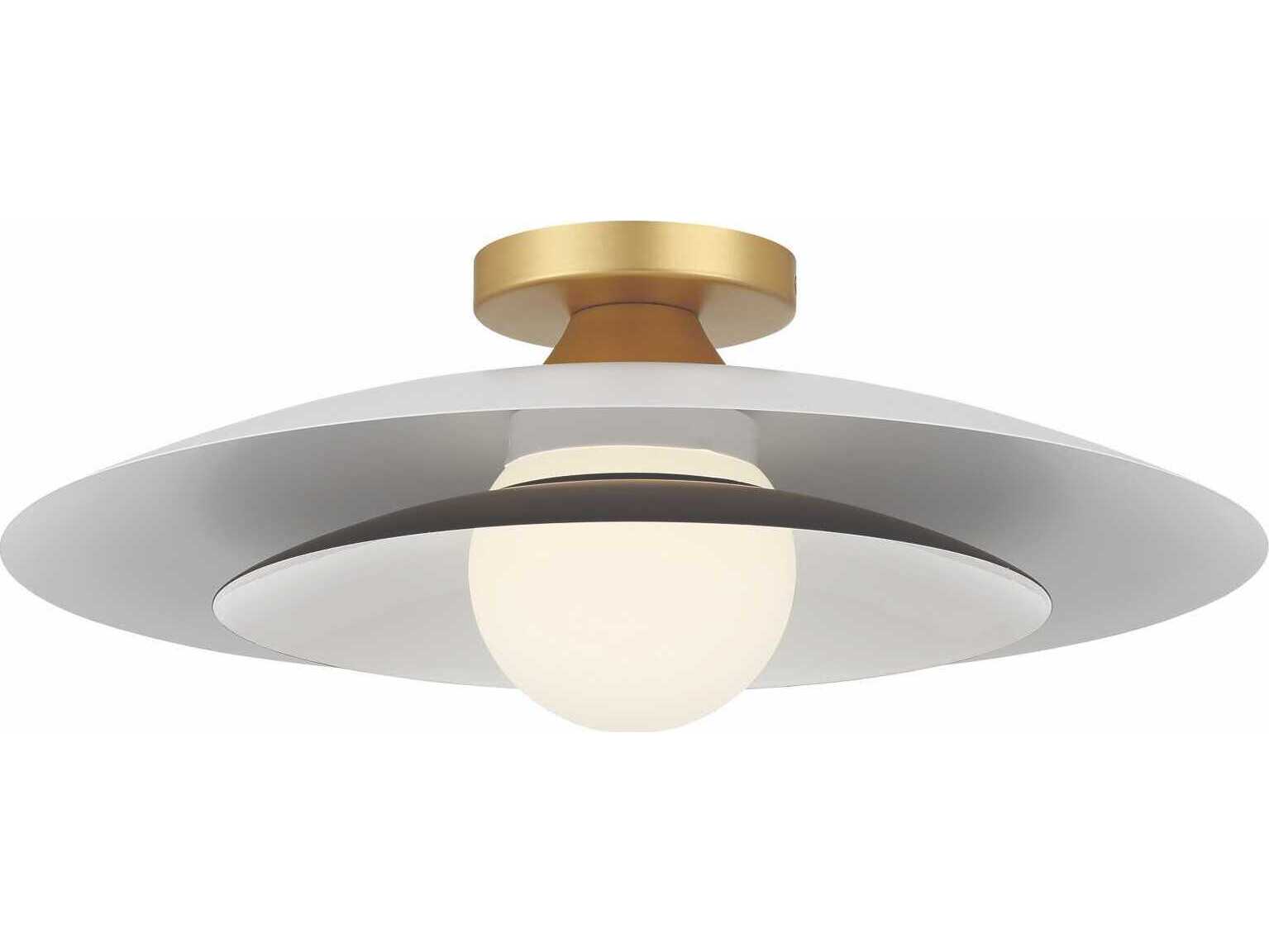 Eurofase Welsh 1-Light White Dome Semi Flush Mount