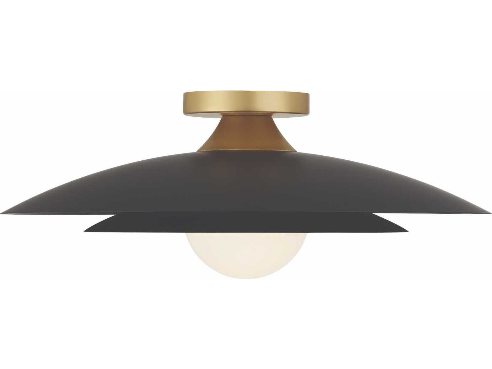 Eurofase Welsh 1-Light Black Dome Semi Flush Mount