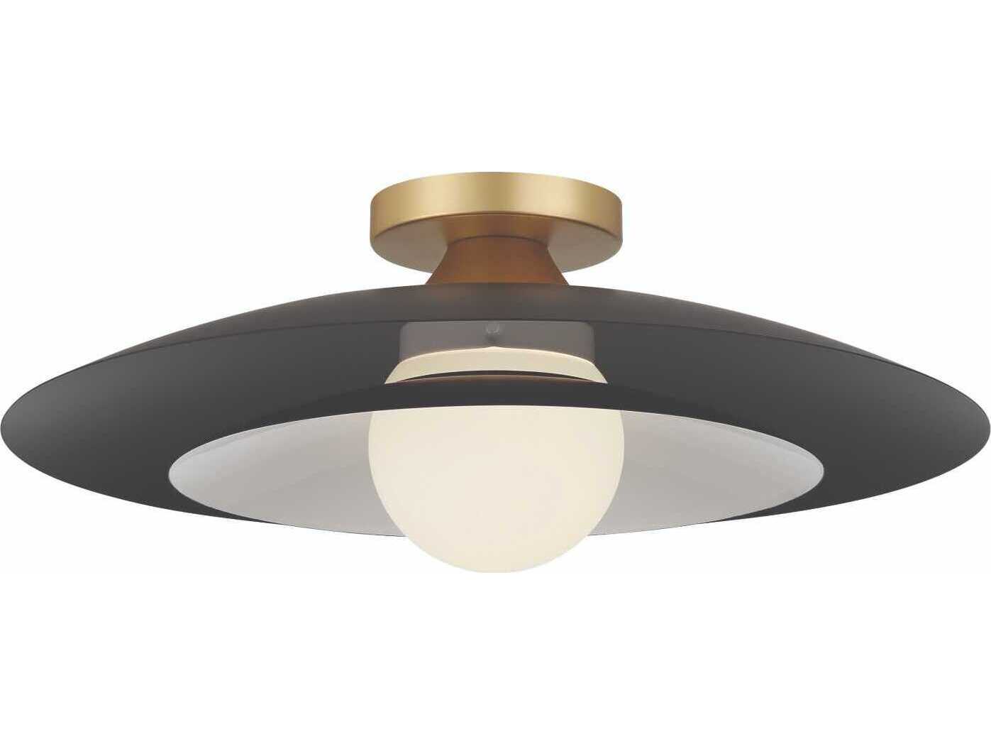 Eurofase Welsh 1-Light Black Dome Semi Flush Mount