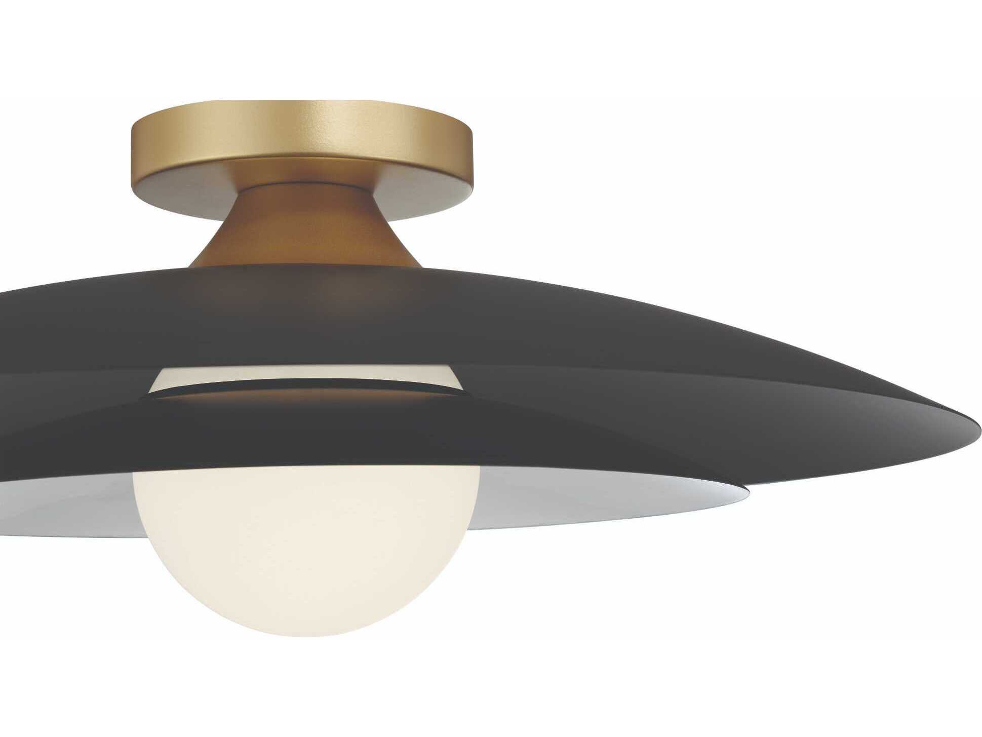Eurofase Welsh 1-Light Black Dome Semi Flush Mount