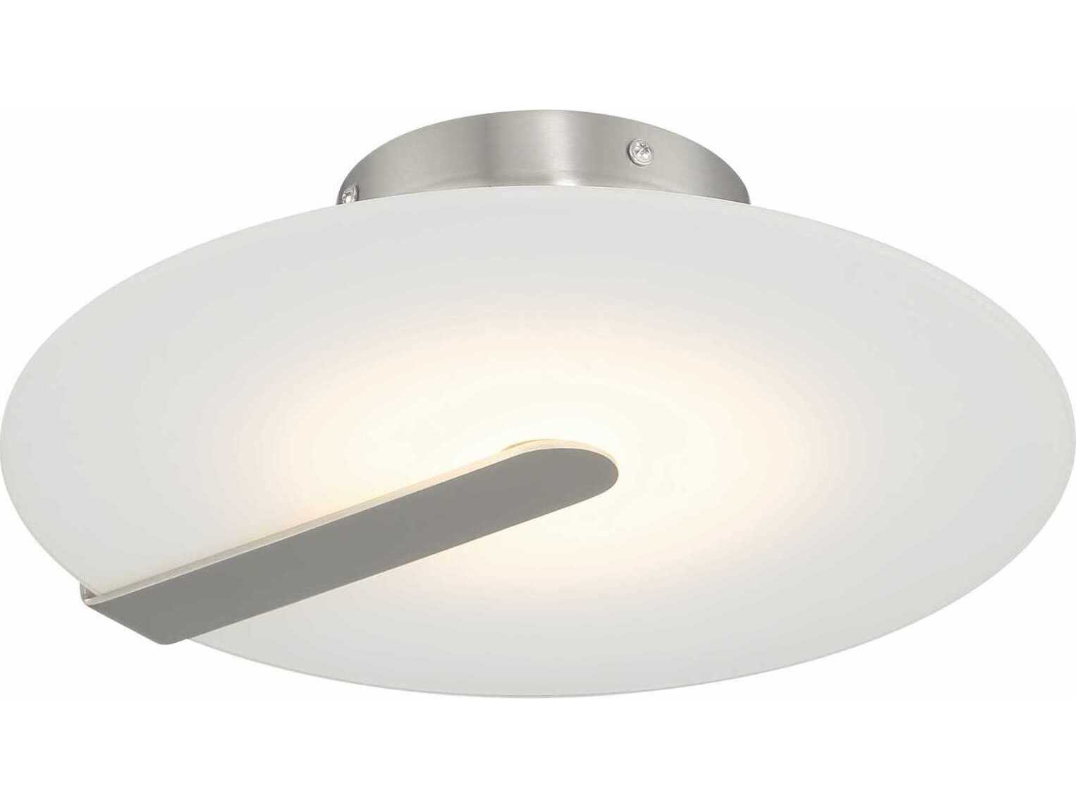 Eurofase Nuvola 1-Light Nickel White Round Flush Mount
