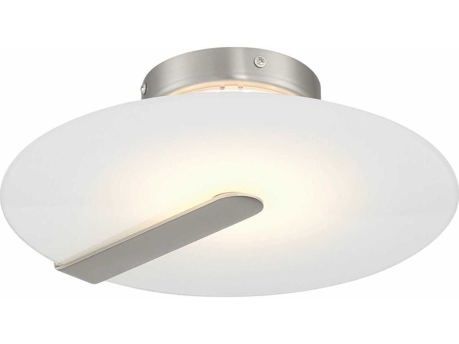 Eurofase Nuvola 1-Light Nickel White Round Flush Mount