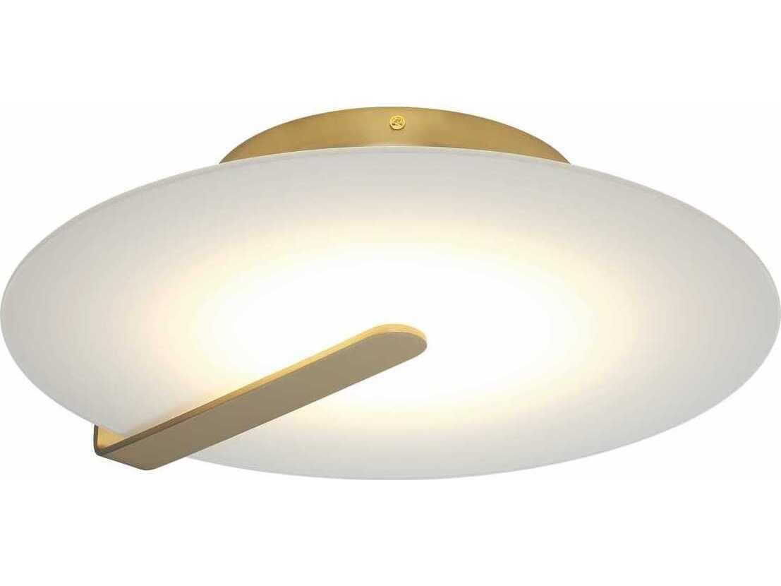 Eurofase Nuvola 1-Light Gold White Round Flush Mount