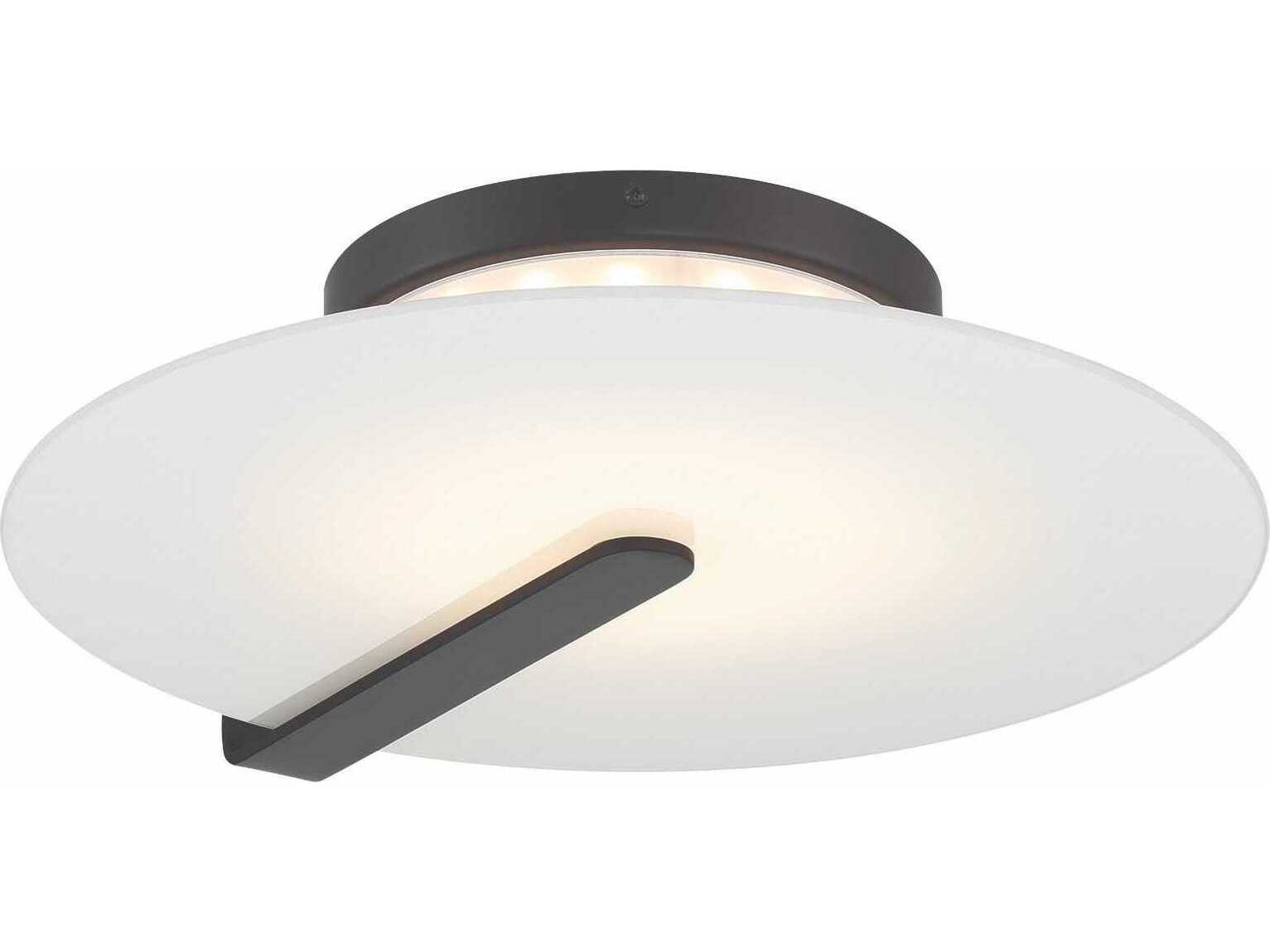 Eurofase Nuvola 1-Light Black White Round Flush Mount