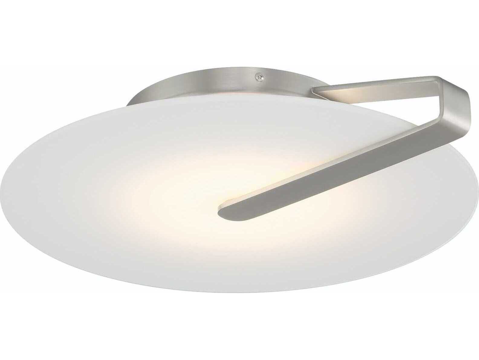 Eurofase Nuvola 1-Light Nickel White Round Flush Mount