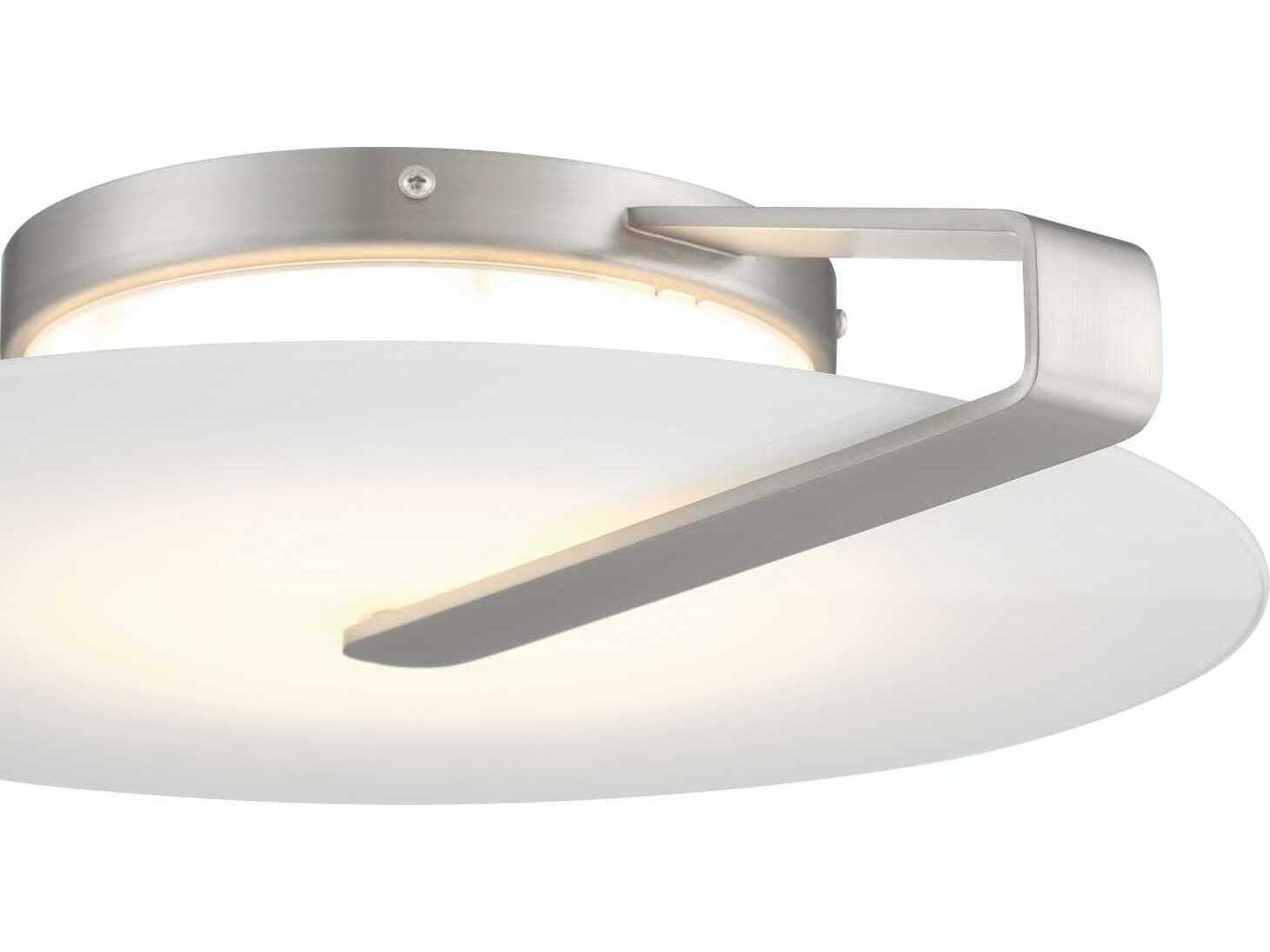 Eurofase Nuvola 1-Light Nickel White Round Flush Mount