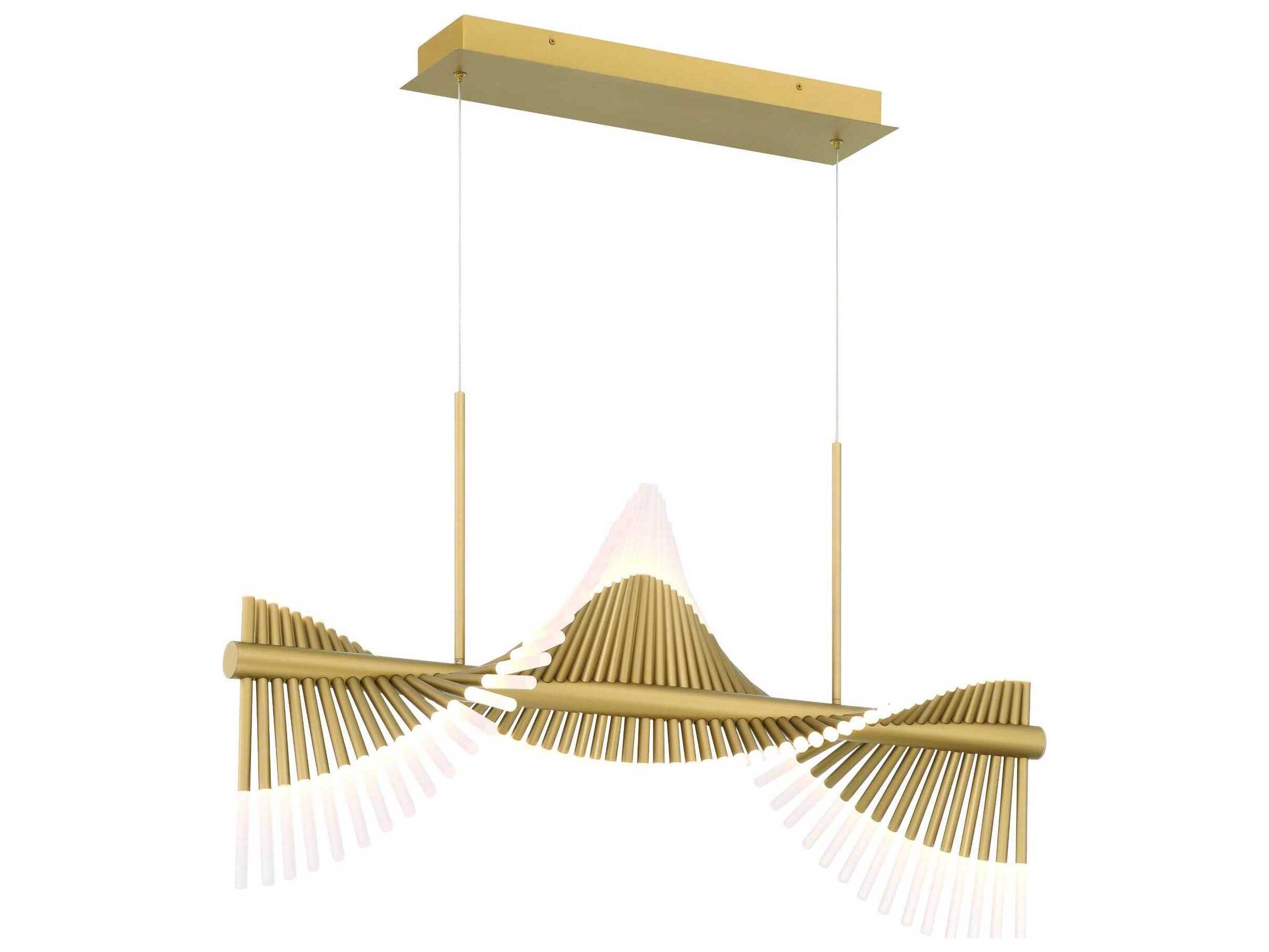 Eurofase Voltik 120-Light Gold Geometric Linear Island Pendant