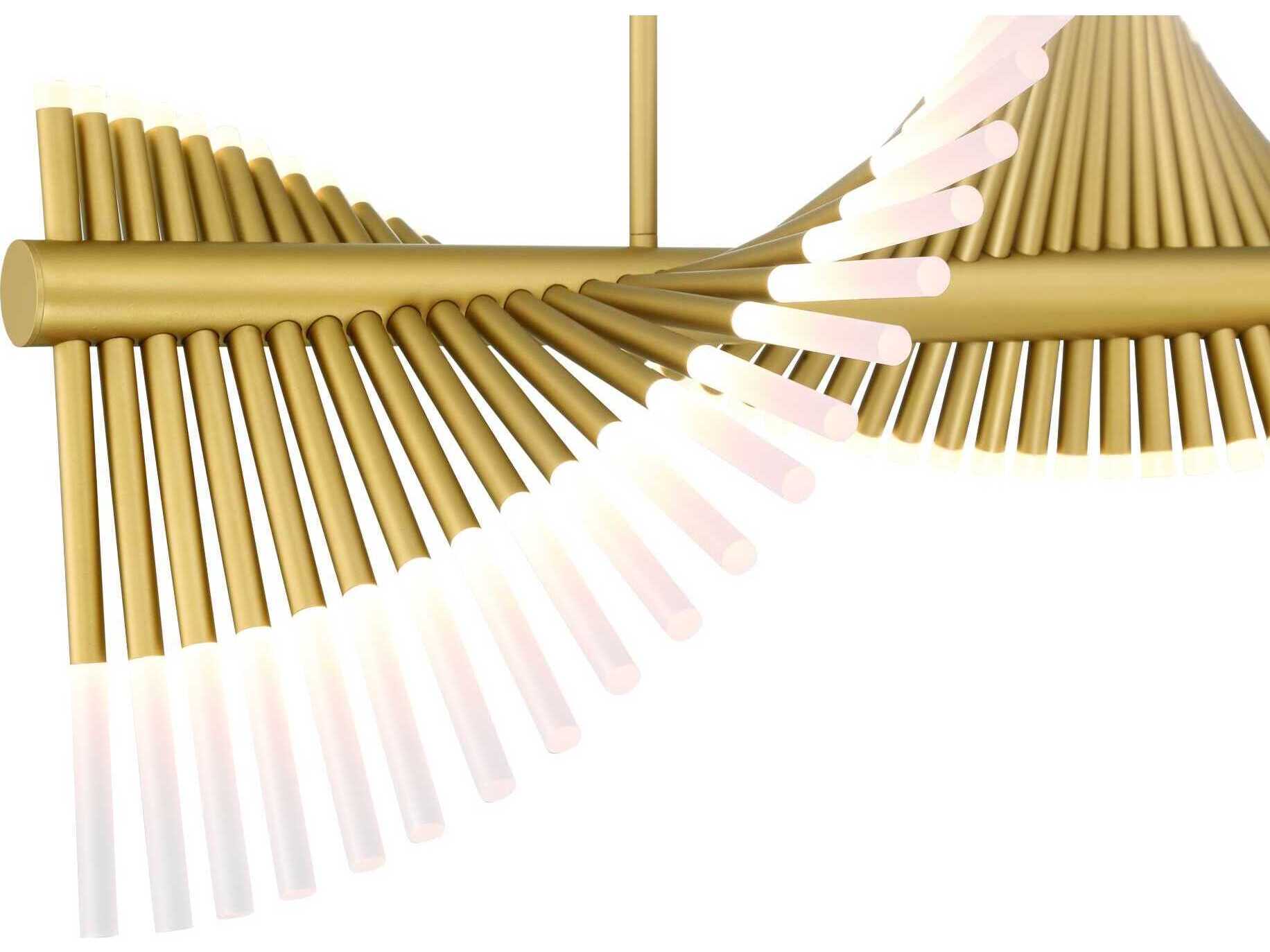 Eurofase Voltik 120-Light Gold Geometric Linear Island Pendant