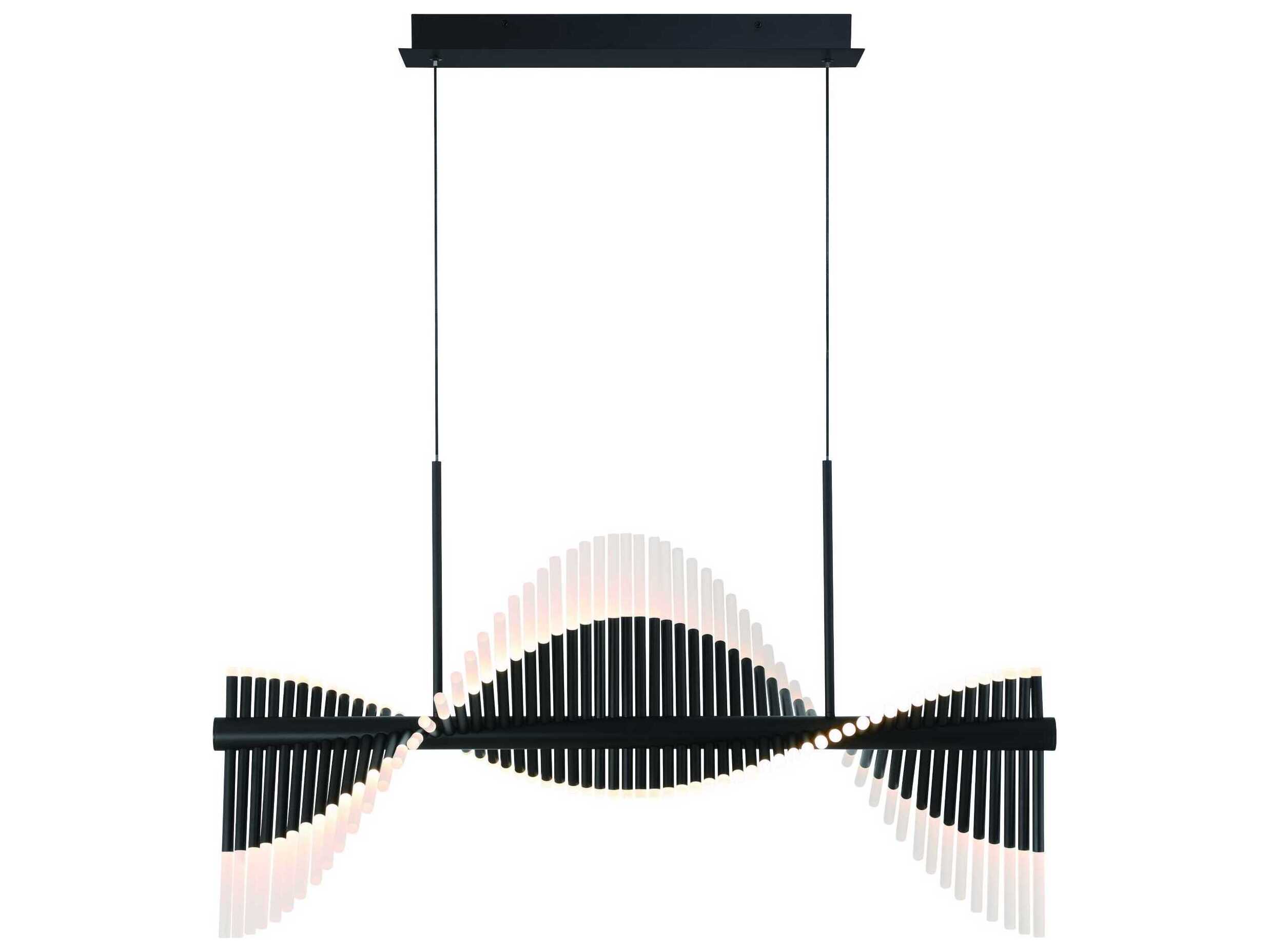 Eurofase Voltik 120-Light Black Geometric Linear Island Pendant