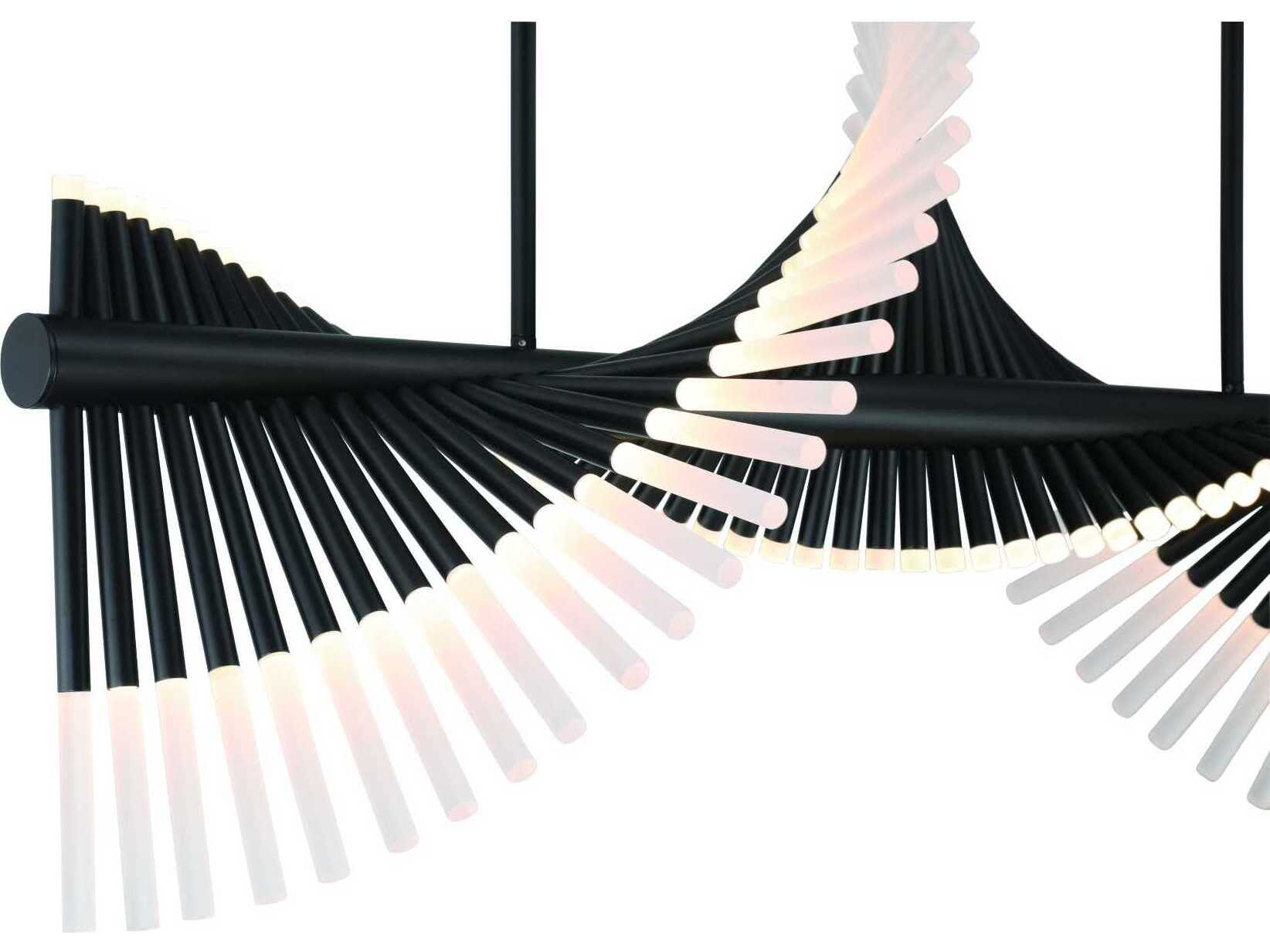 Eurofase Voltik 120-Light Black Geometric Linear Island Pendant