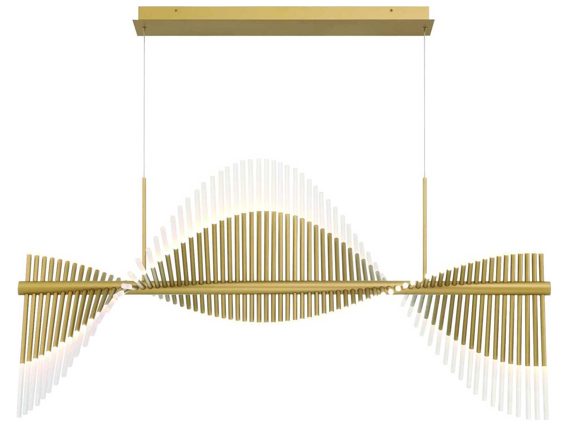 Eurofase Voltik 144-Light Gold Geometric Linear Island Pendant