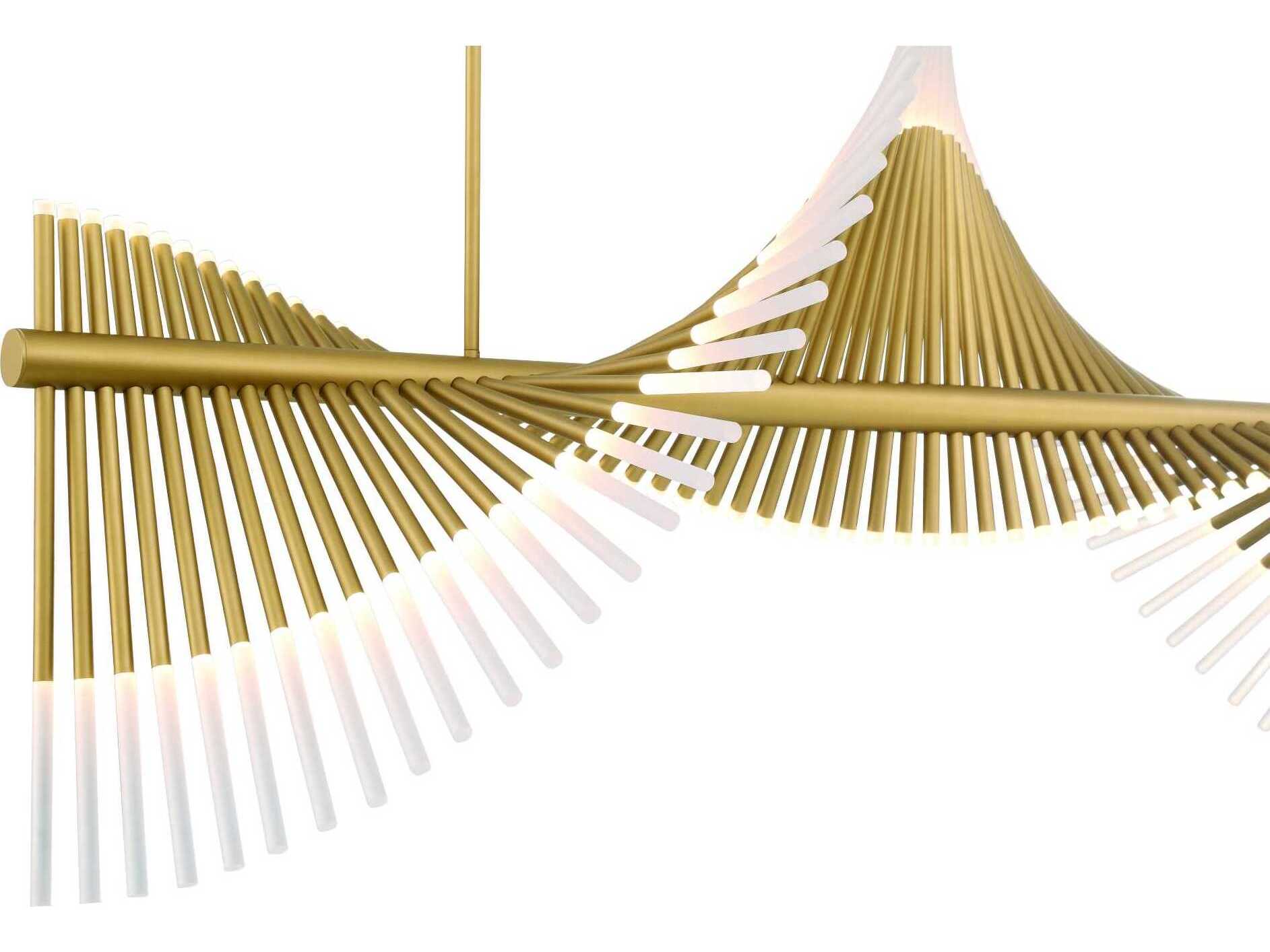 Eurofase Voltik 144-Light Gold Geometric Linear Island Pendant