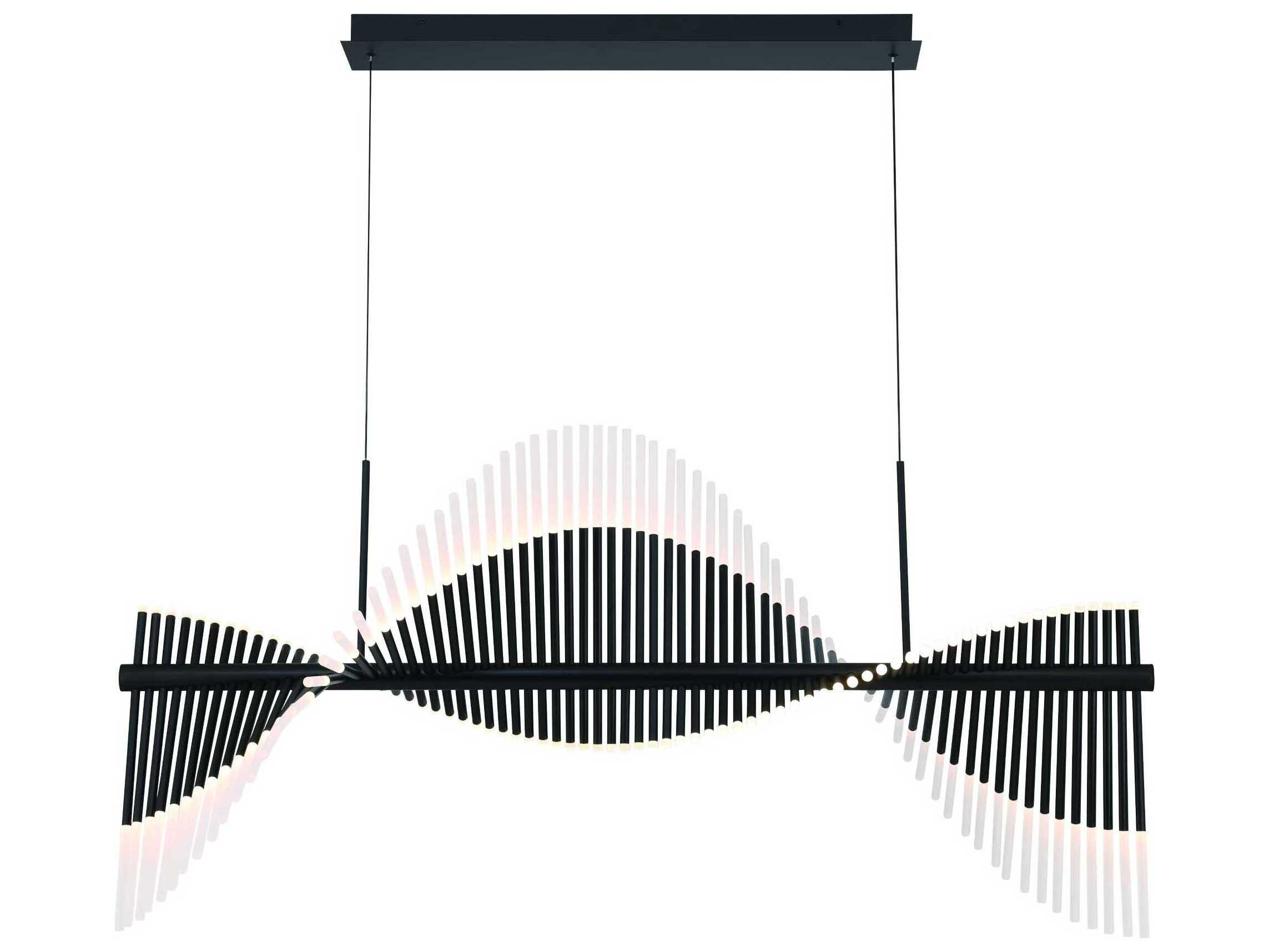 Eurofase Voltik 144-Light Black Geometric Linear Island Pendant