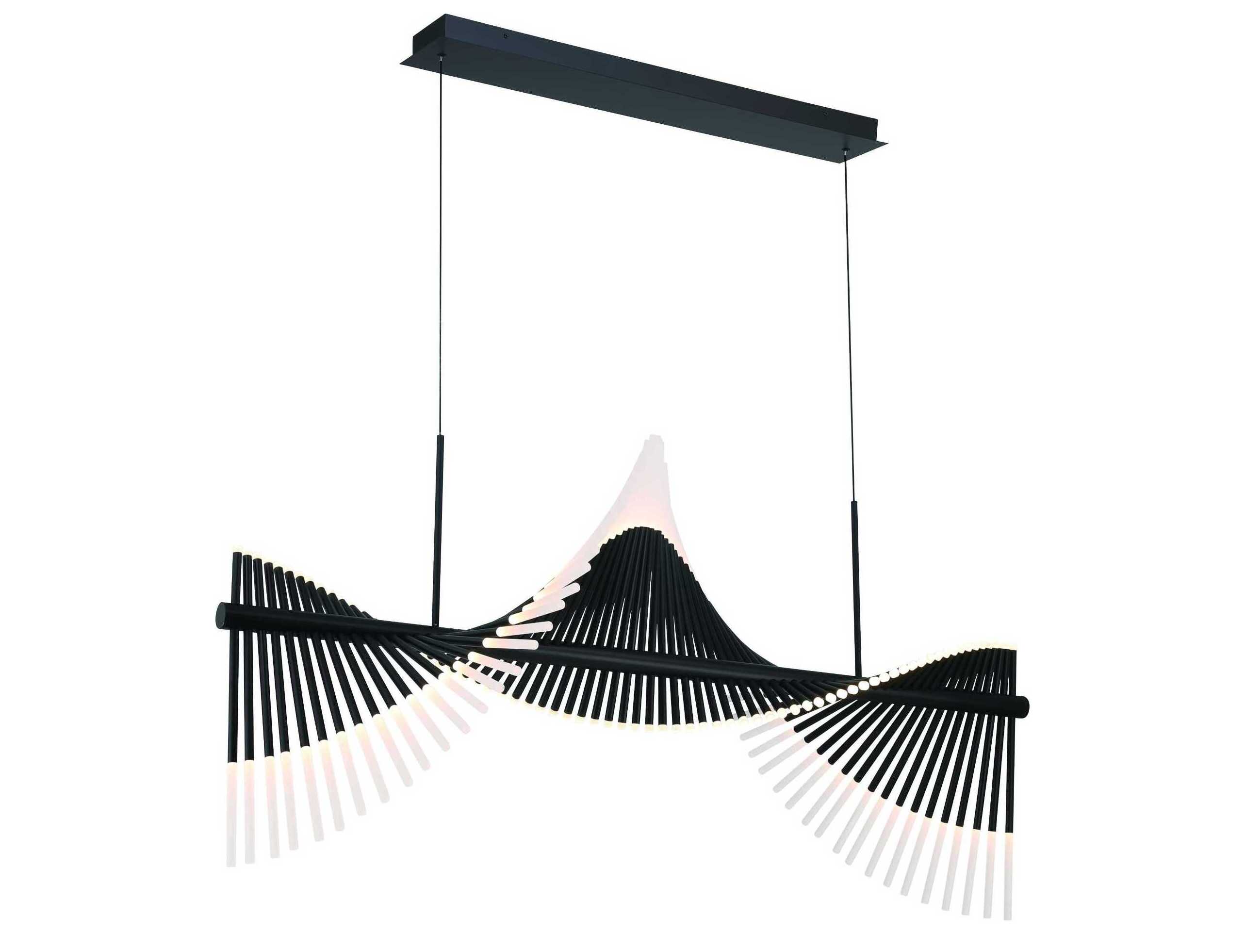 Eurofase Voltik 144-Light Black Geometric Linear Island Pendant