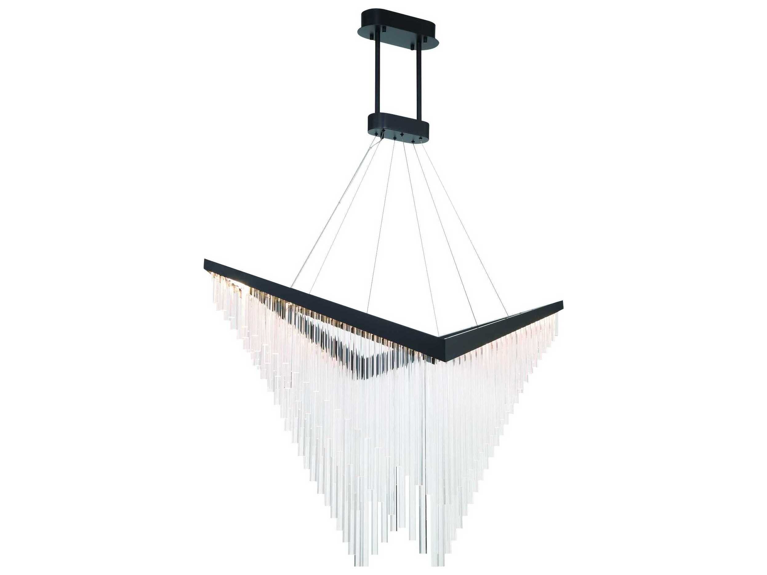 Eurofase Vivien 1-Light Black Geometric Island Pendant
