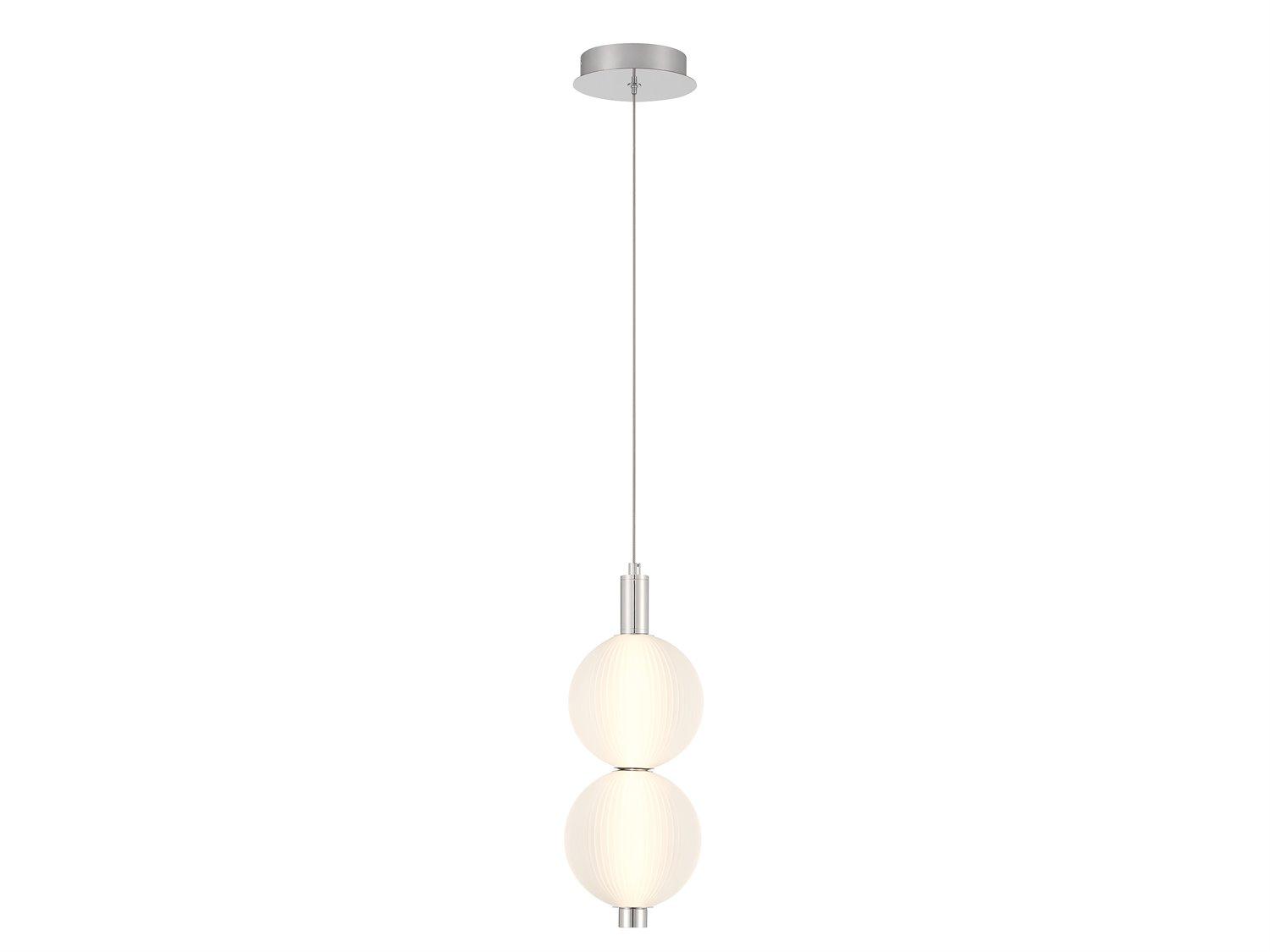 Eurofase Palmas 2-Light Nickel Globe Mini Pendant