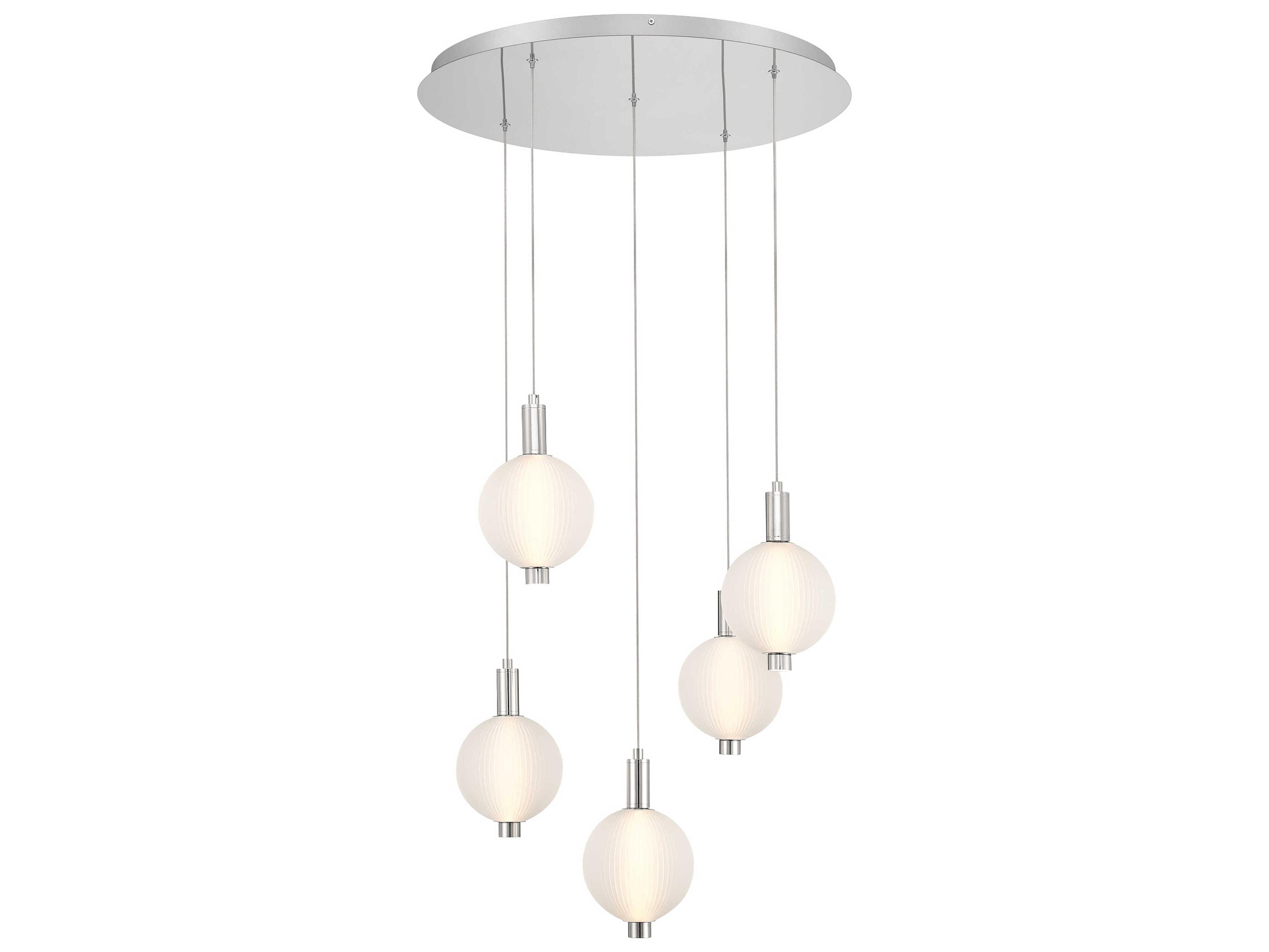 Eurofase Palmas 5-Light Nickel Globe Pendant