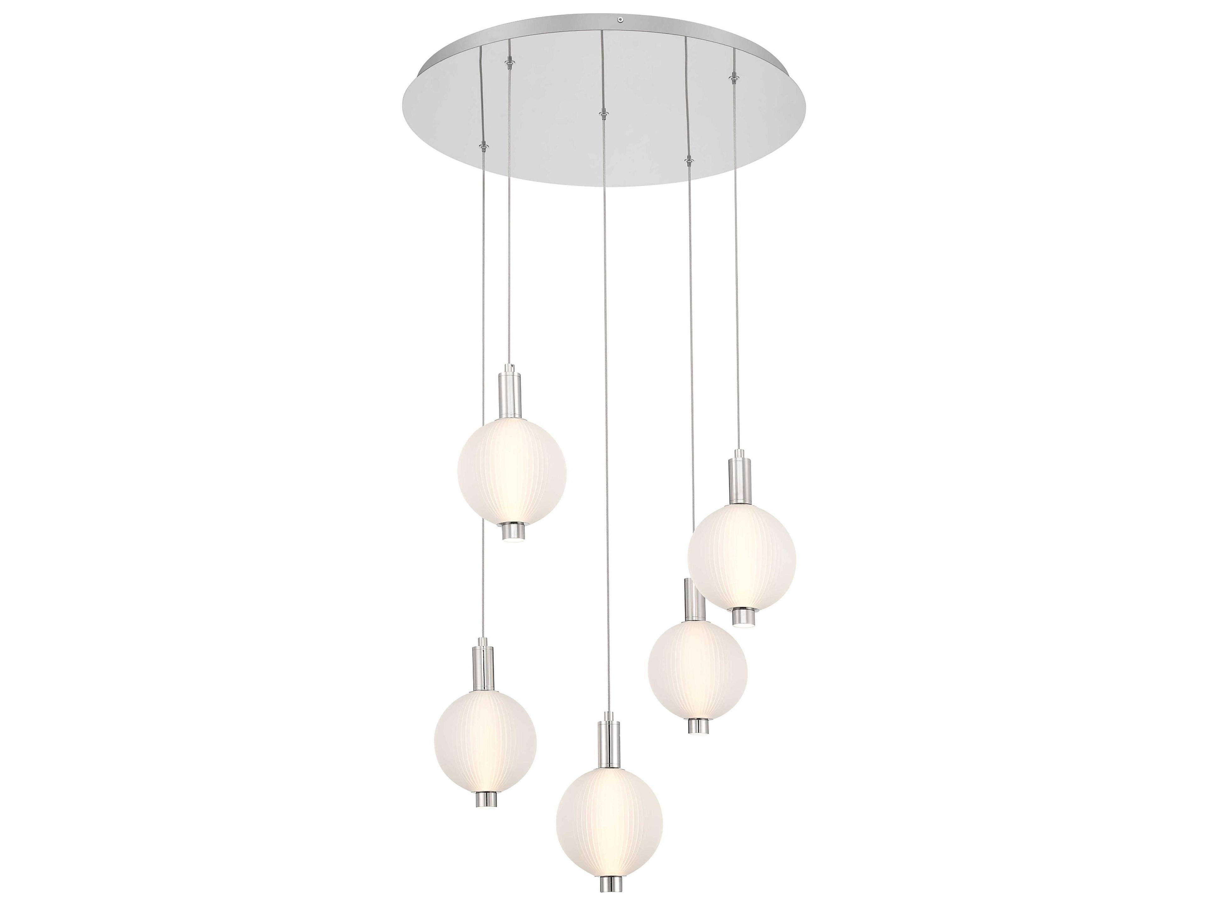 Eurofase Palmas 5-Light Nickel Globe Pendant
