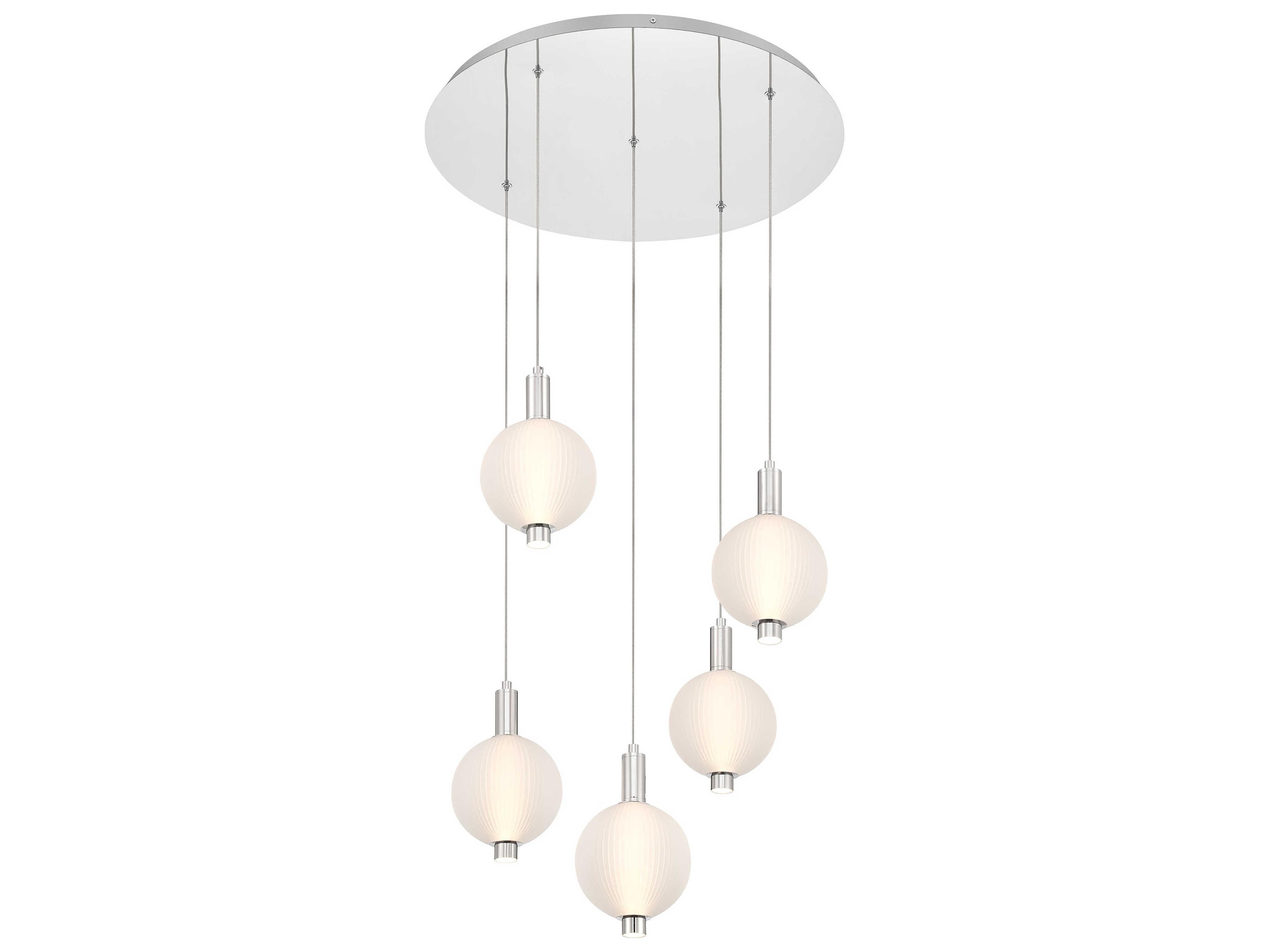 Eurofase Palmas 5-Light Nickel Globe Pendant