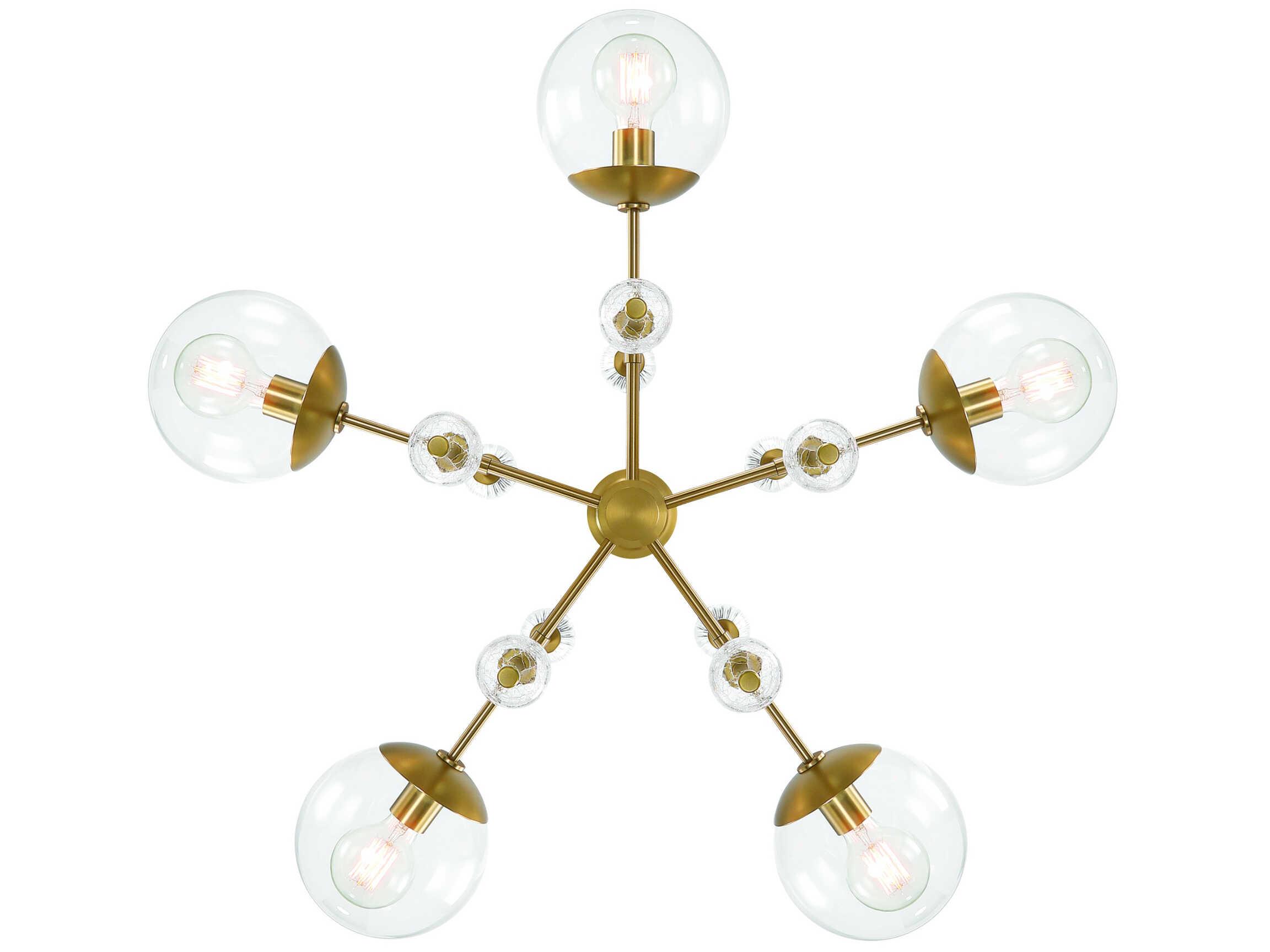 Eurofase Traiton 5-Light Gold Globe Chandelier
