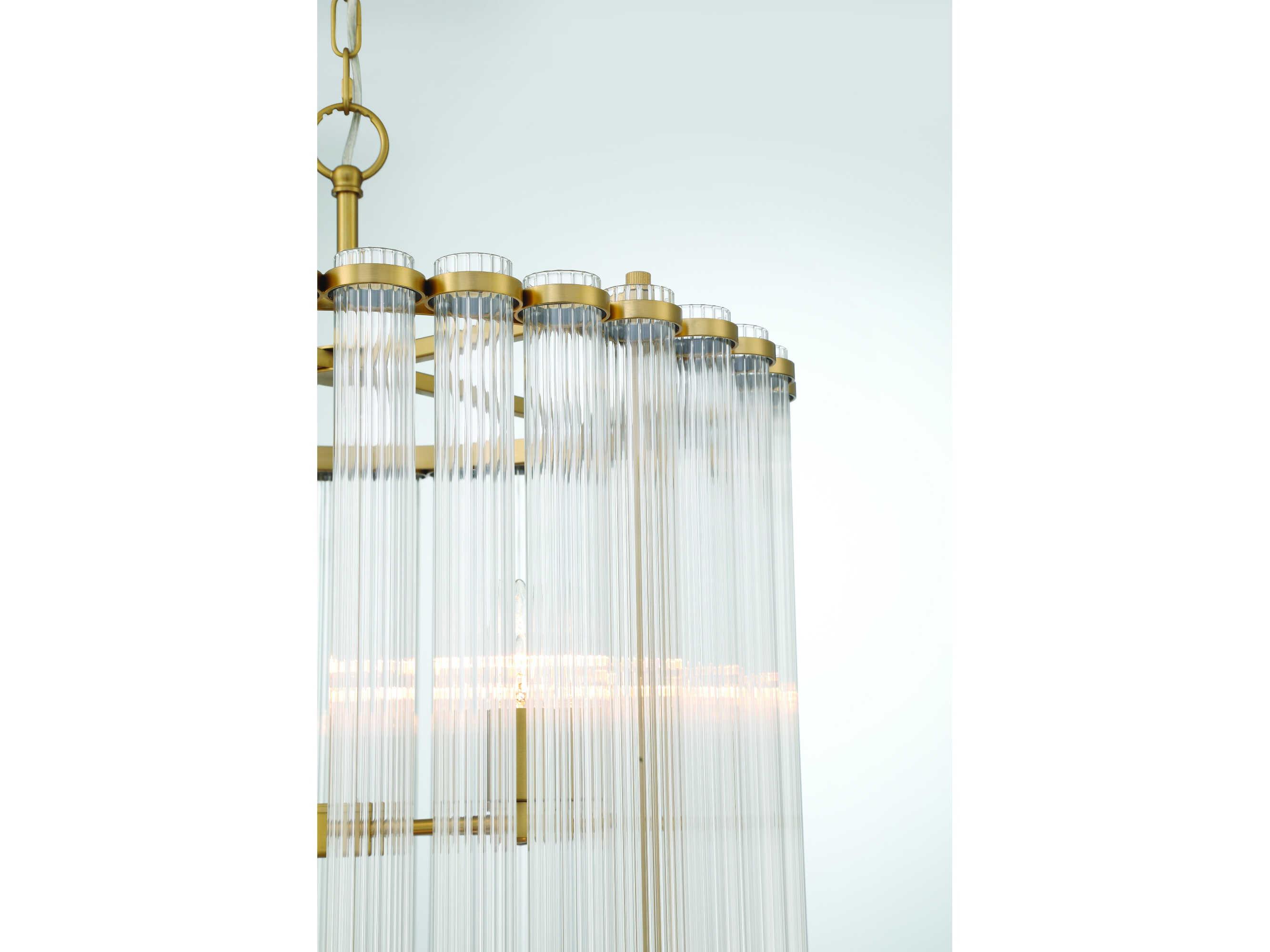 Eurofase Glasbury 8-Light Gold Cylinder Pendant