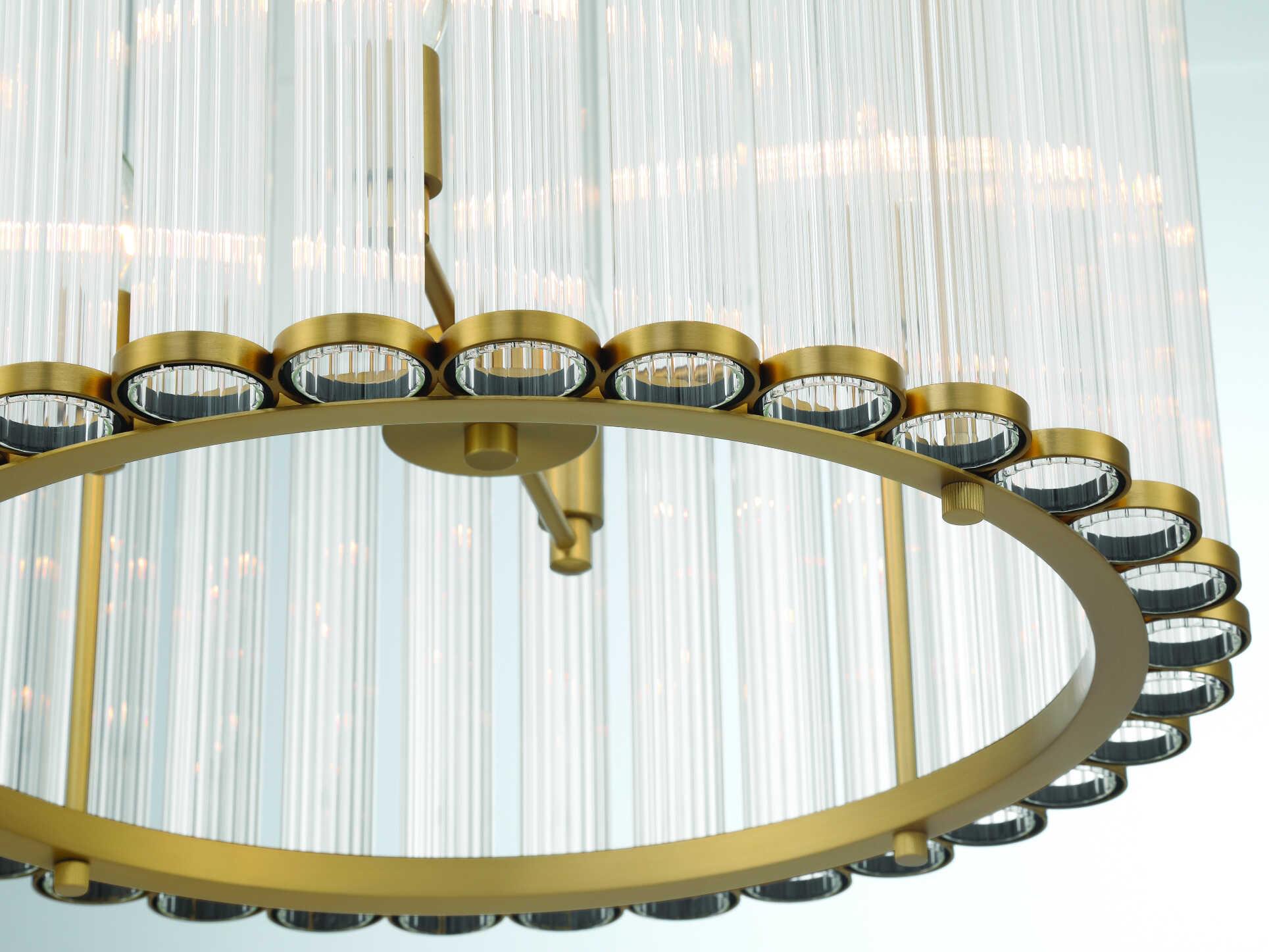 Eurofase Glasbury 8-Light Gold Cylinder Pendant