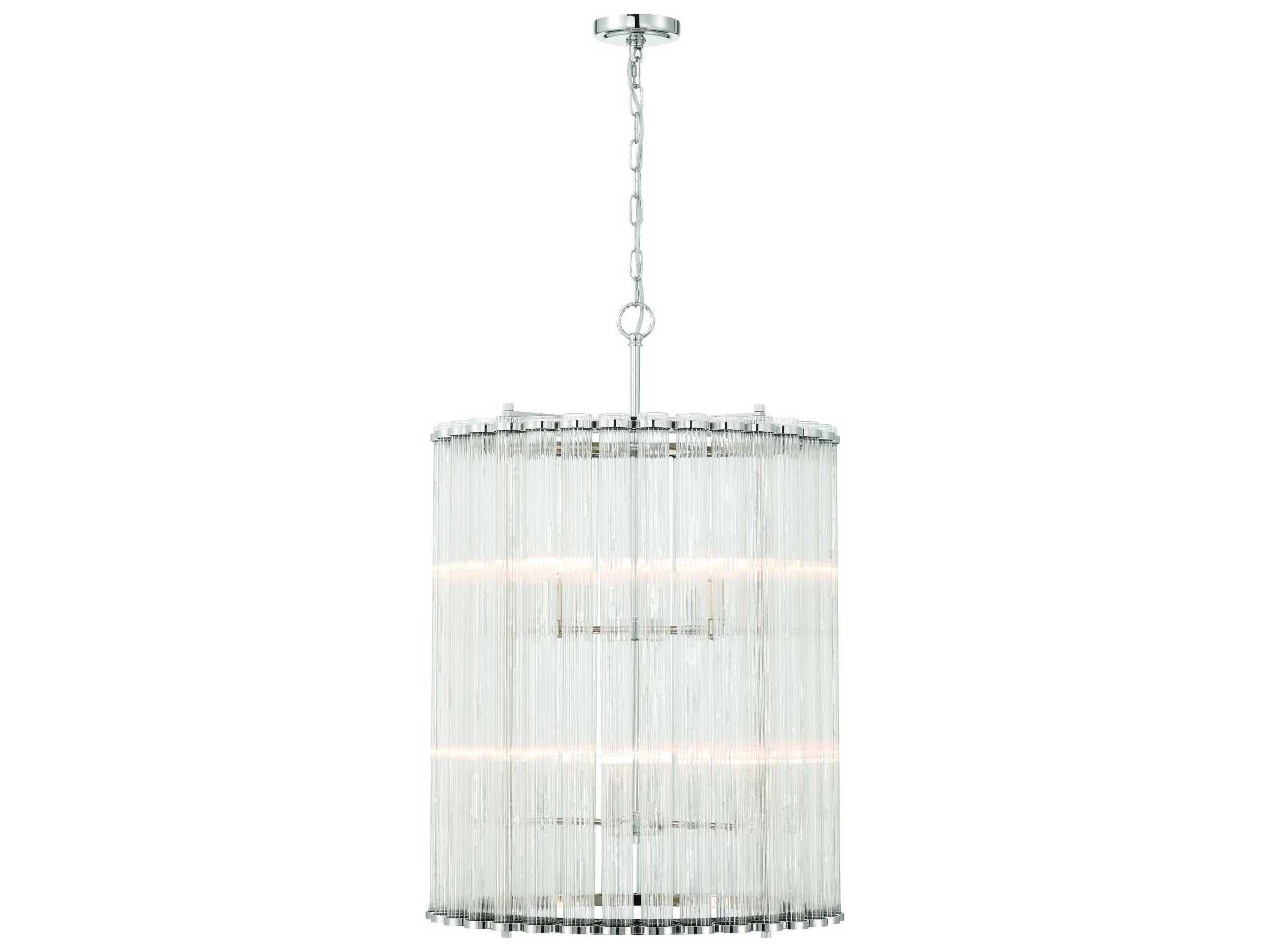 Eurofase Glasbury 8-Light Nickel Cylinder Pendant