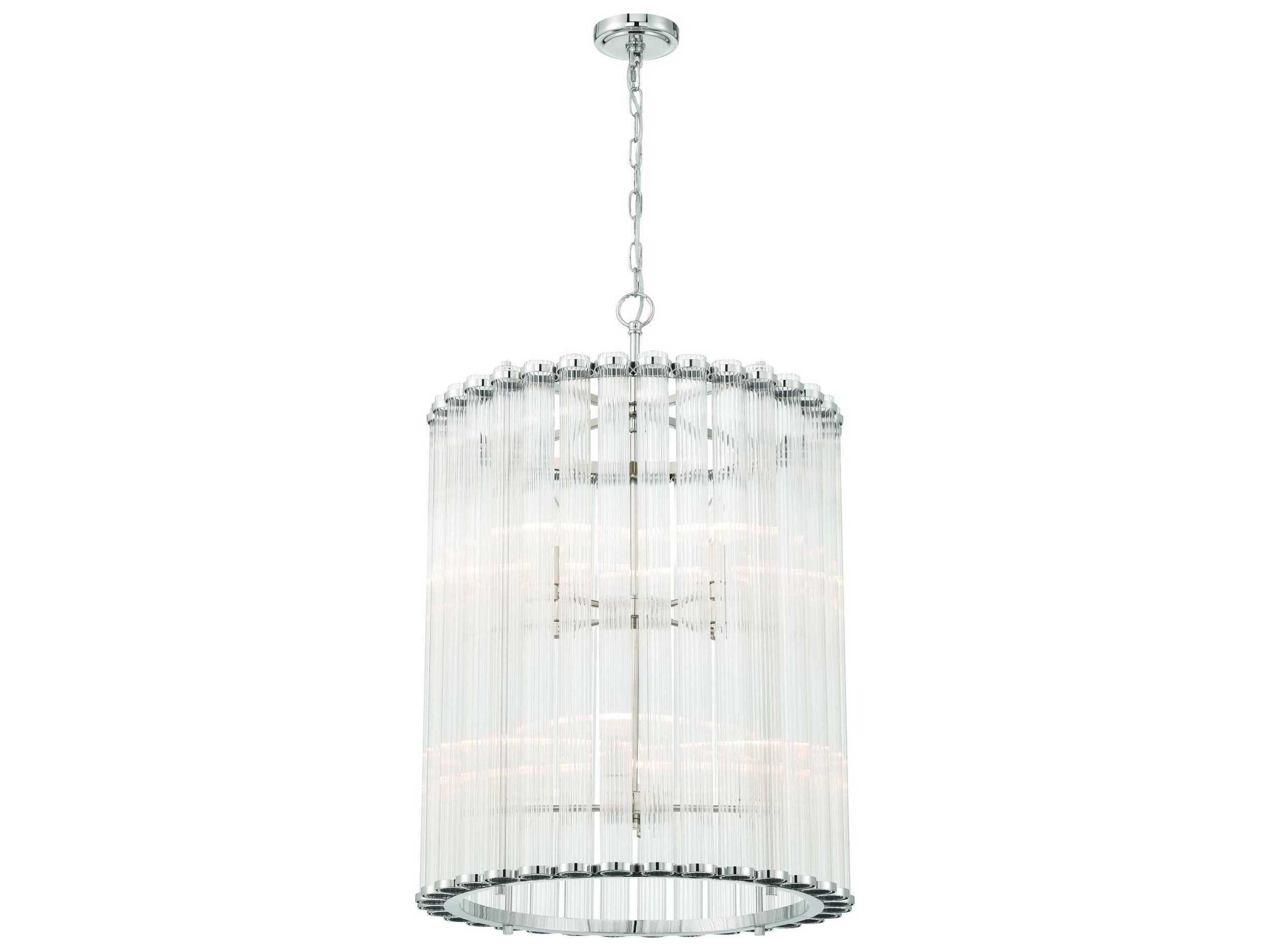 Eurofase Glasbury 8-Light Nickel Cylinder Pendant