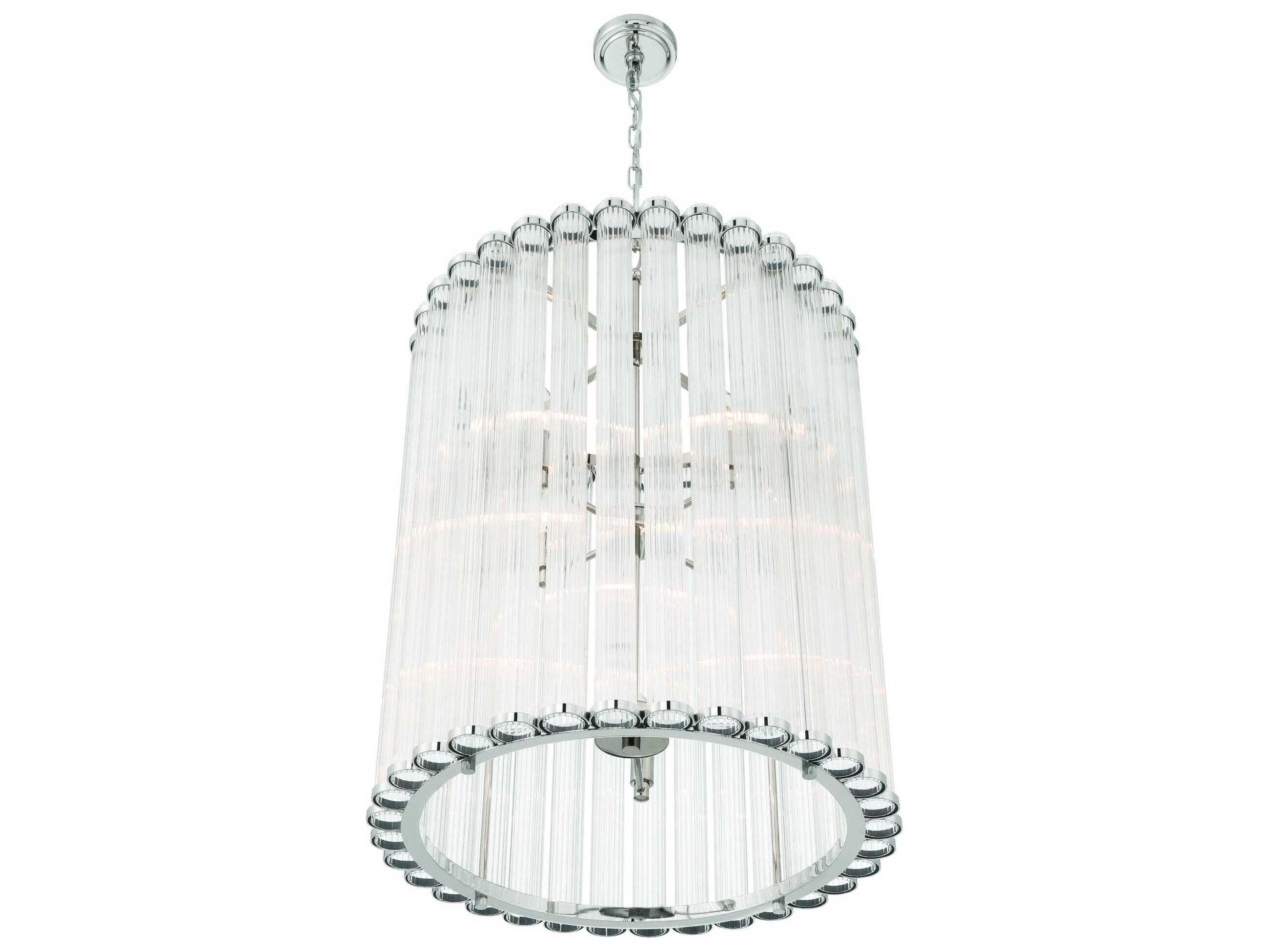 Eurofase Glasbury 8-Light Nickel Cylinder Pendant