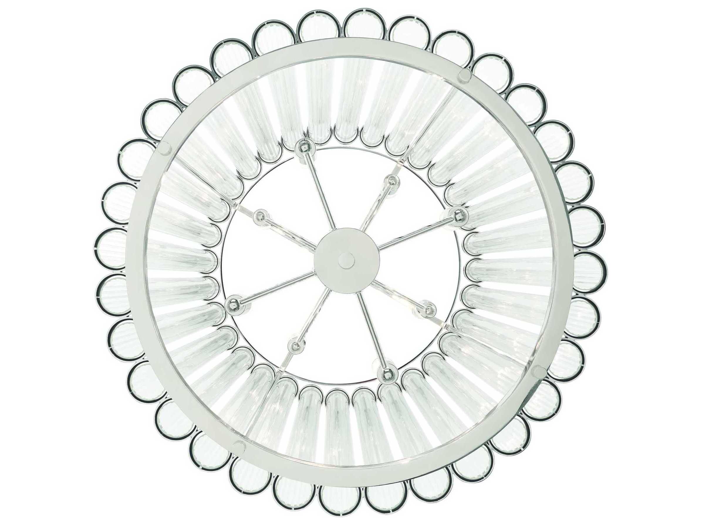 Eurofase Glasbury 8-Light Nickel Cylinder Pendant