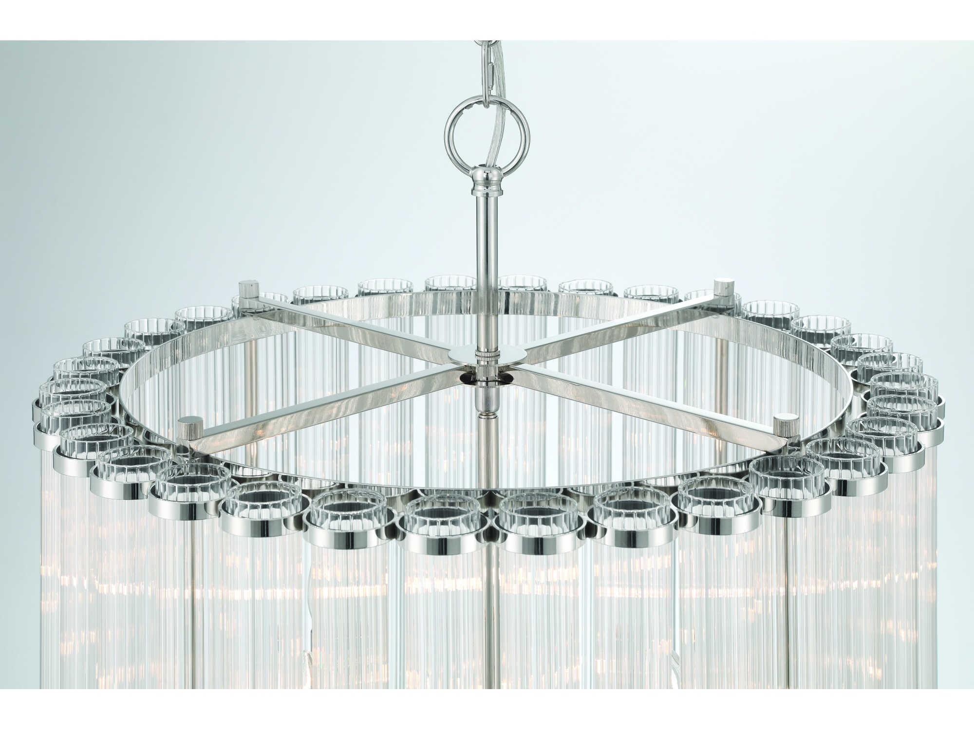 Eurofase Glasbury 8-Light Nickel Cylinder Pendant