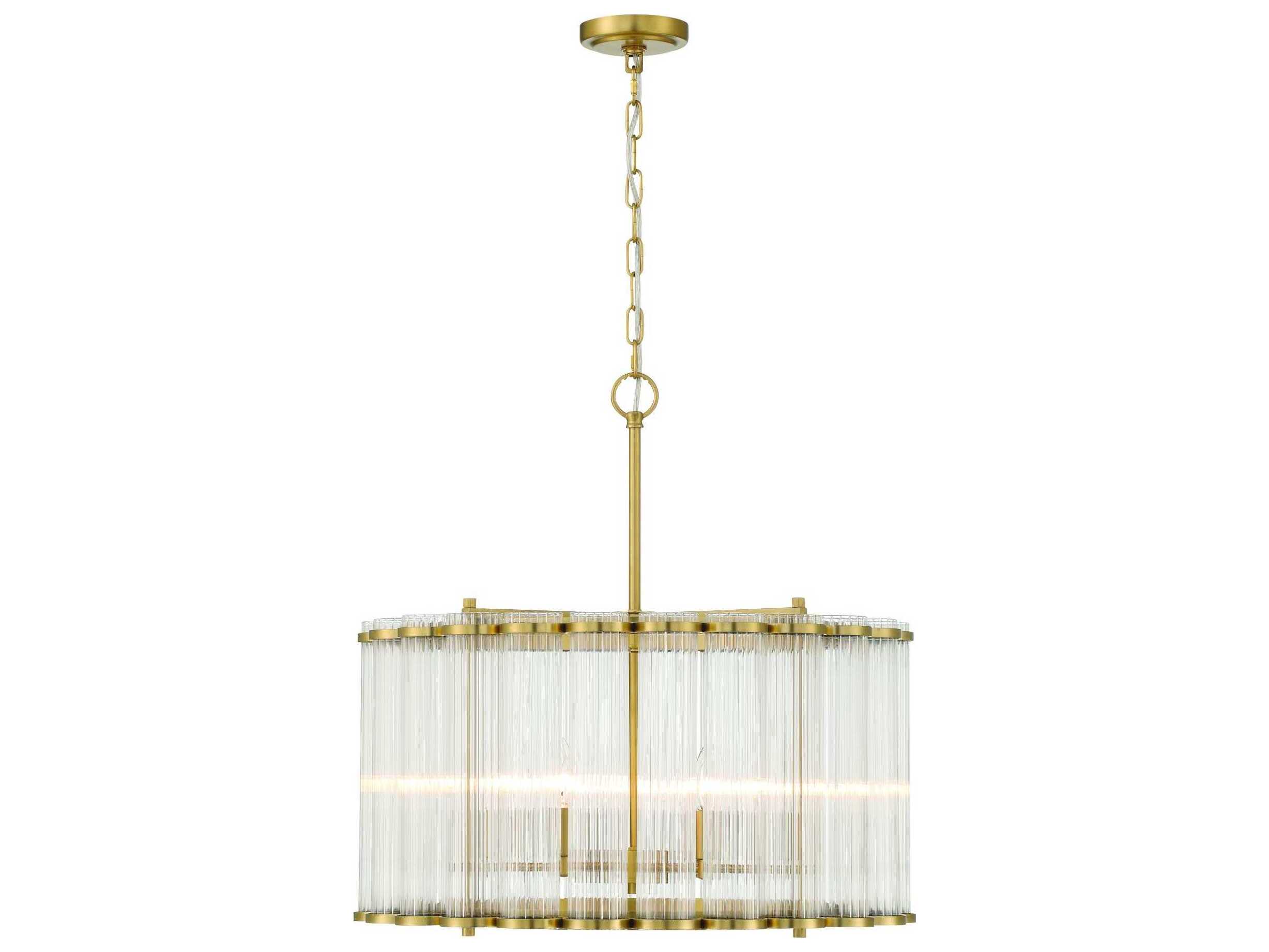 Eurofase Glasbury 6-Light Gold Drum Chandelier