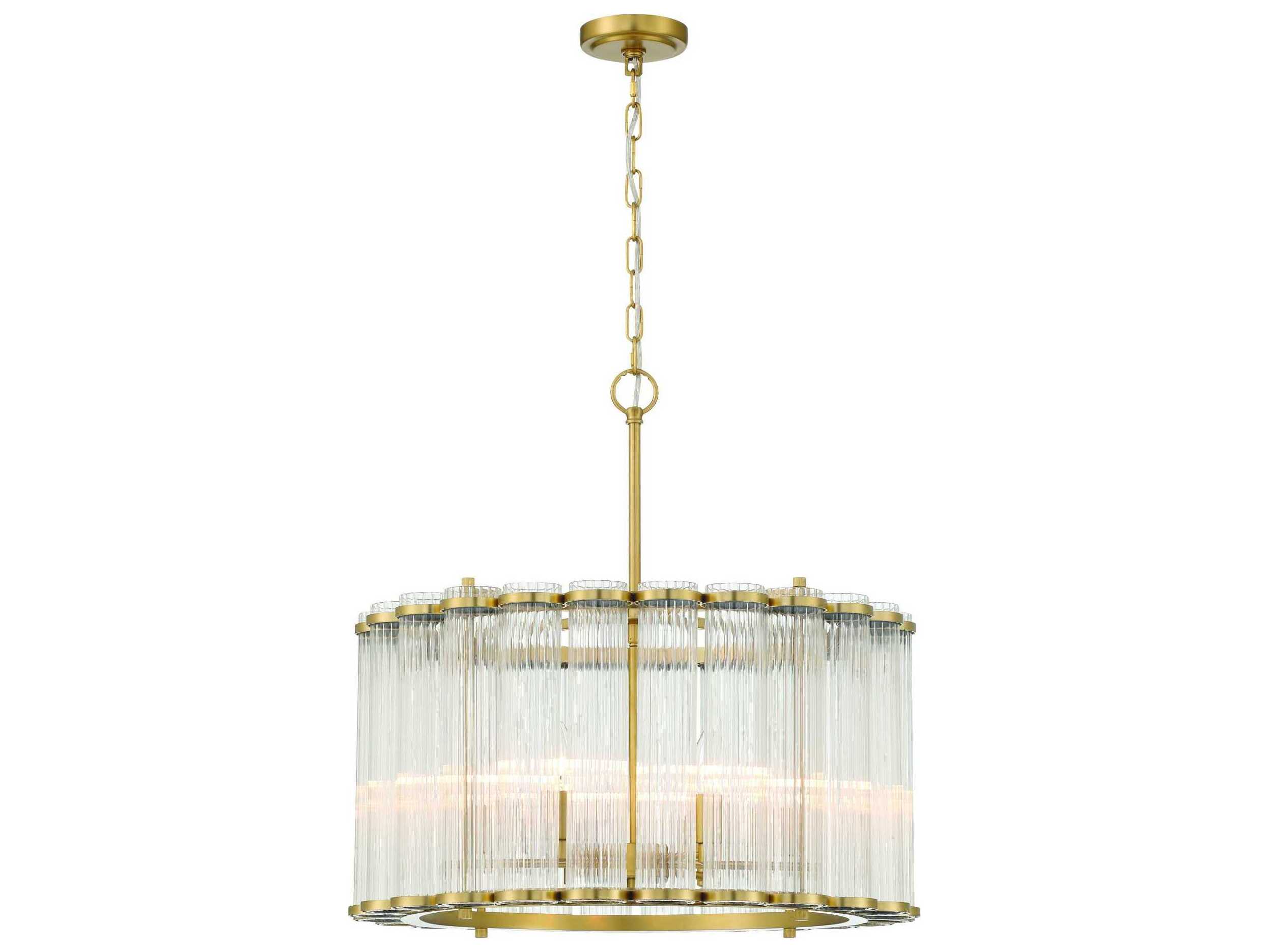 Eurofase Glasbury 6-Light Gold Drum Chandelier