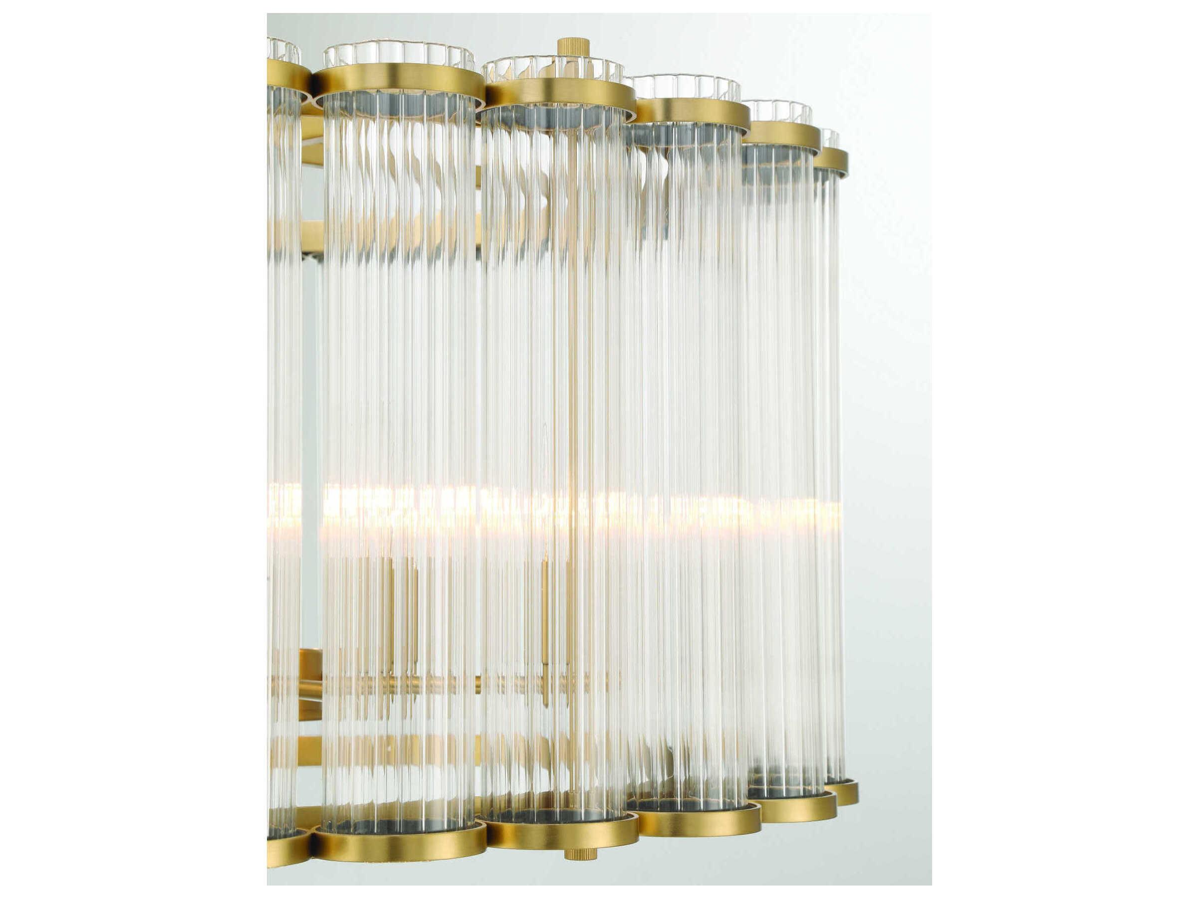Eurofase Glasbury 6-Light Gold Drum Chandelier