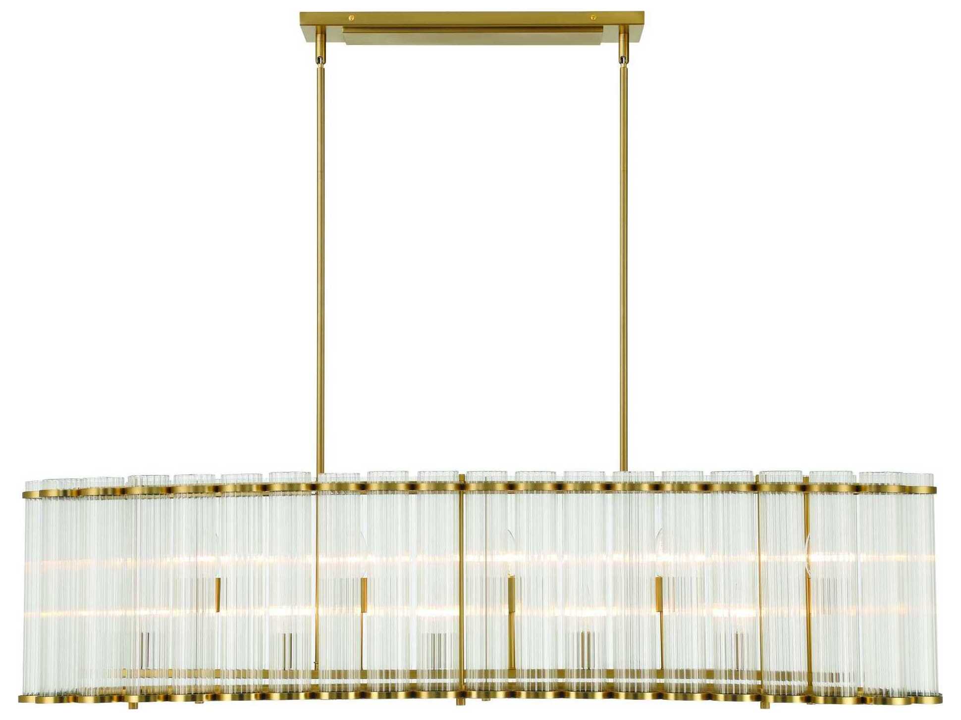 Eurofase Glasbury 10-Light Gold Island Pendant