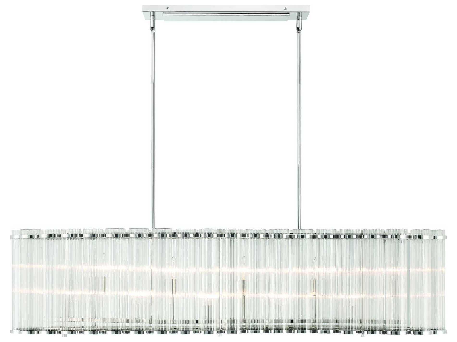 Eurofase Glasbury 10-Light Nickel Island Pendant