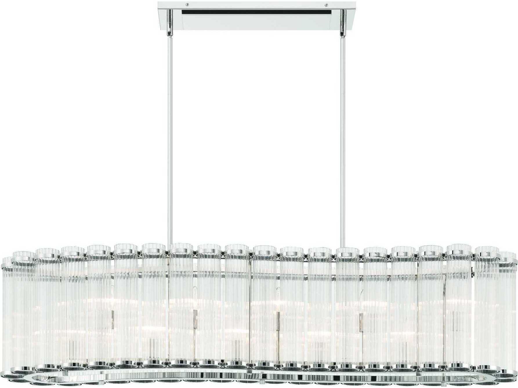 Eurofase Glasbury 10-Light Nickel Island Pendant