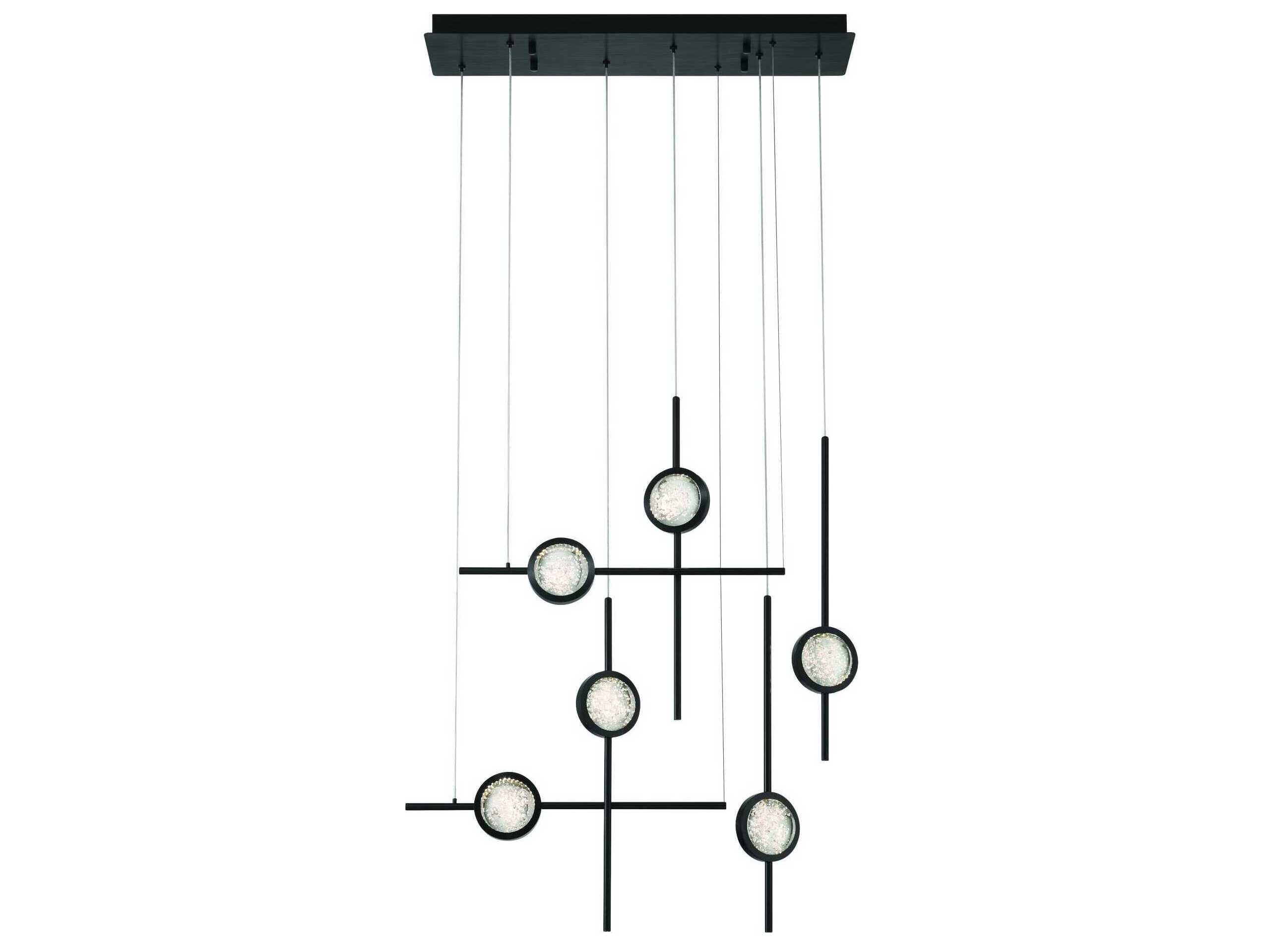 Eurofase Barletta 6-Light Black Linear Island Pendant