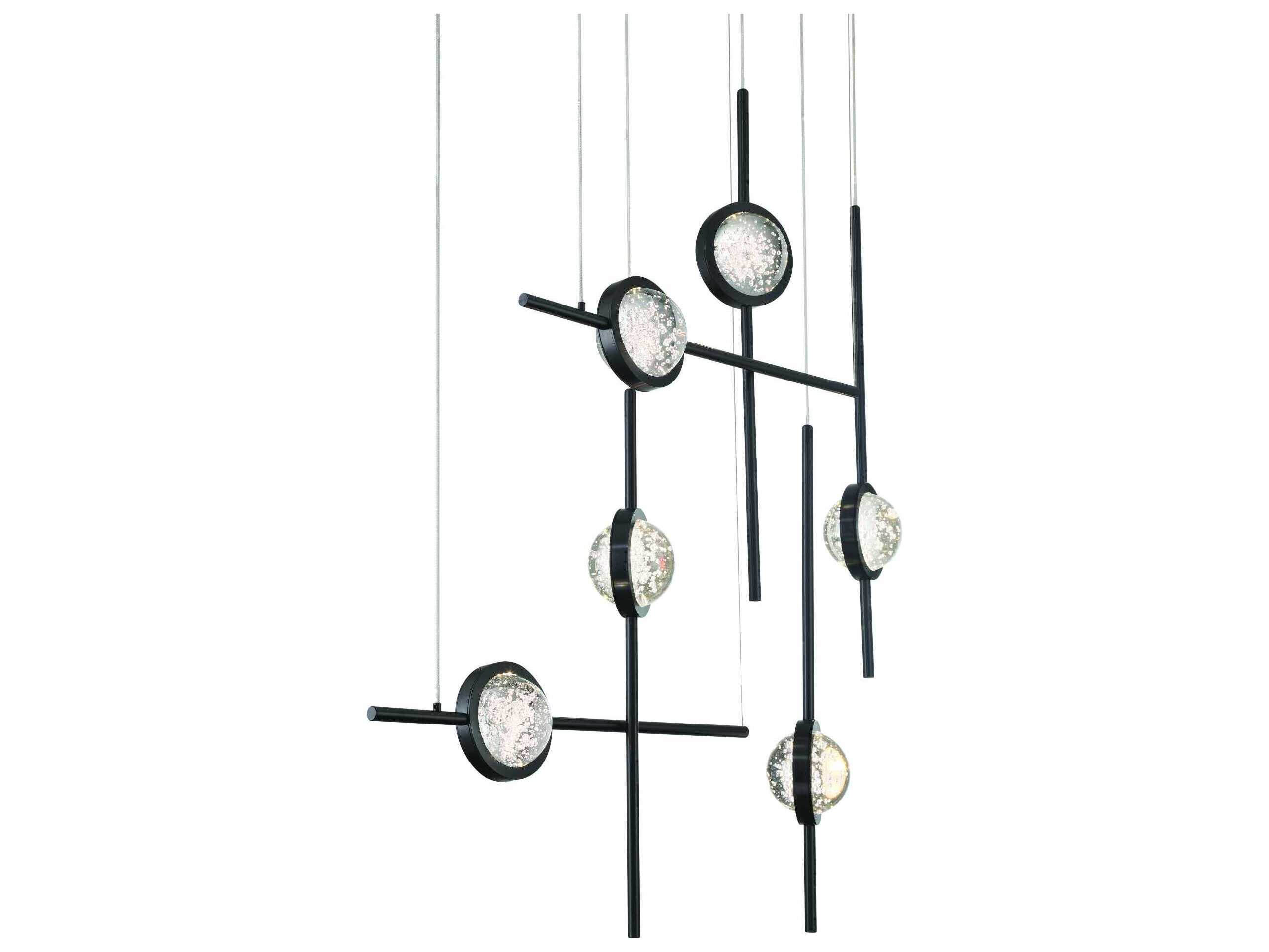 Eurofase Barletta 6-Light Black Linear Island Pendant