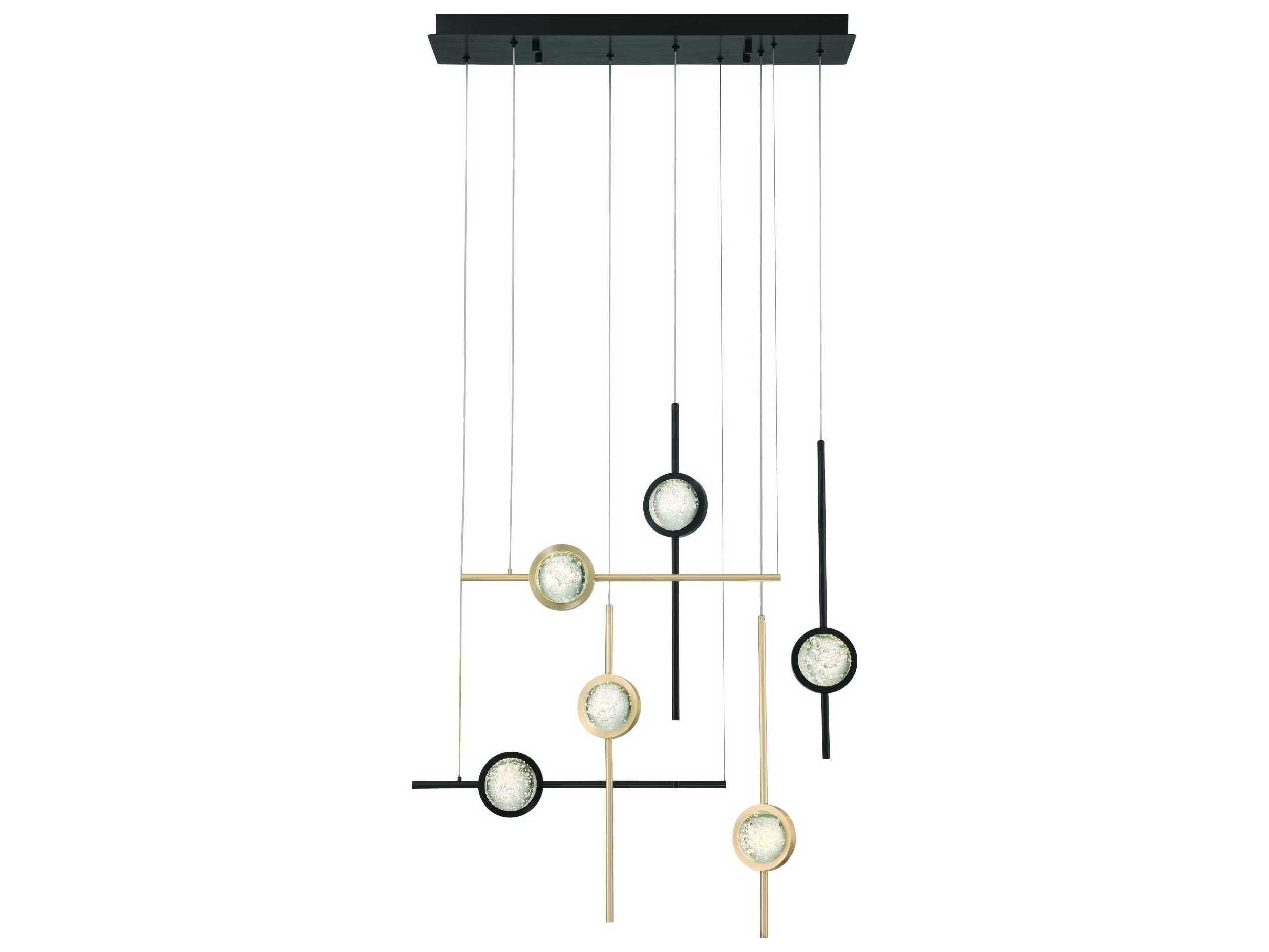 Eurofase Barletta 6-Light Black Linear Island Pendant