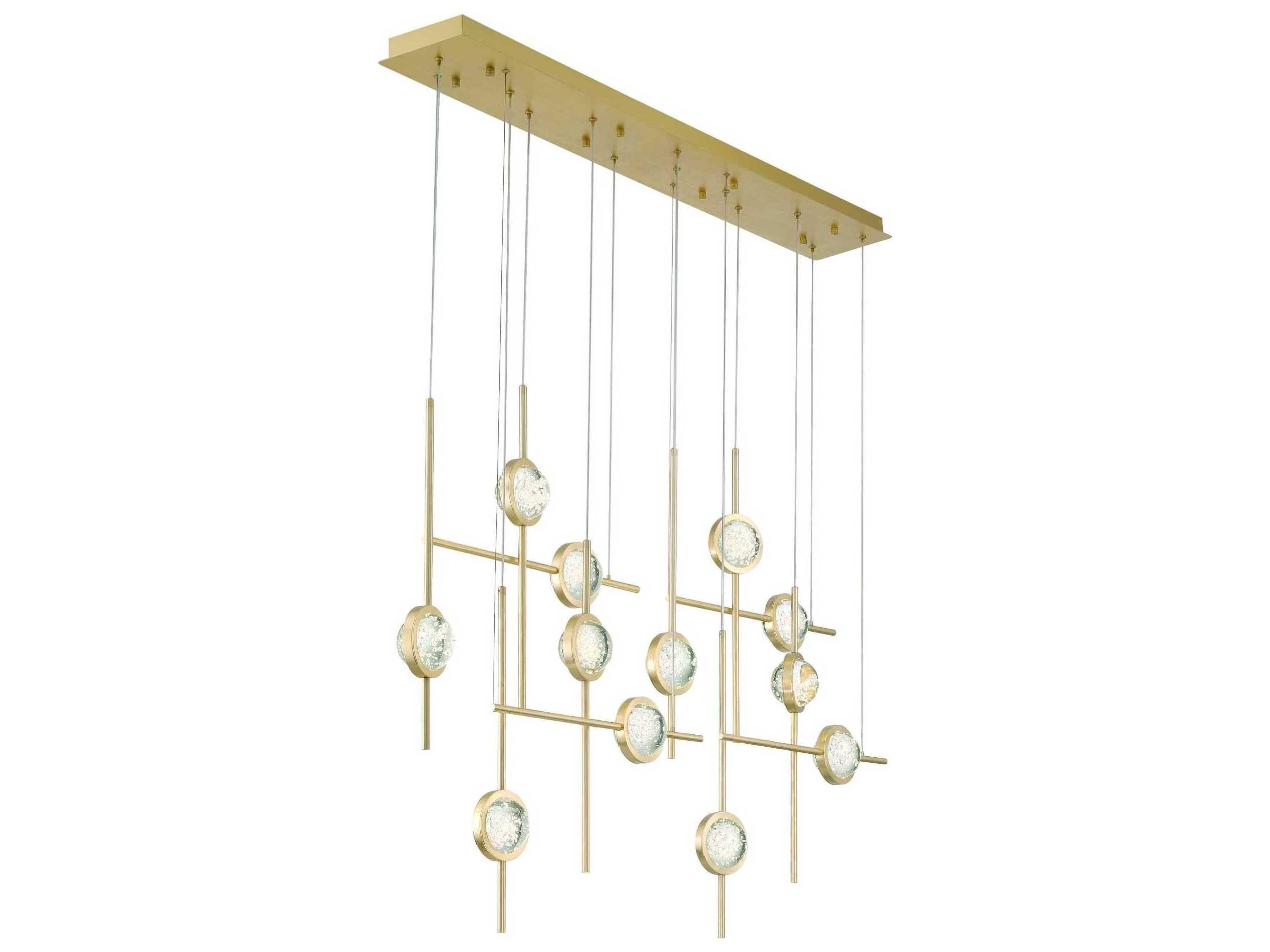 Eurofase Barletta 12-Light Gold Linear Island Pendant