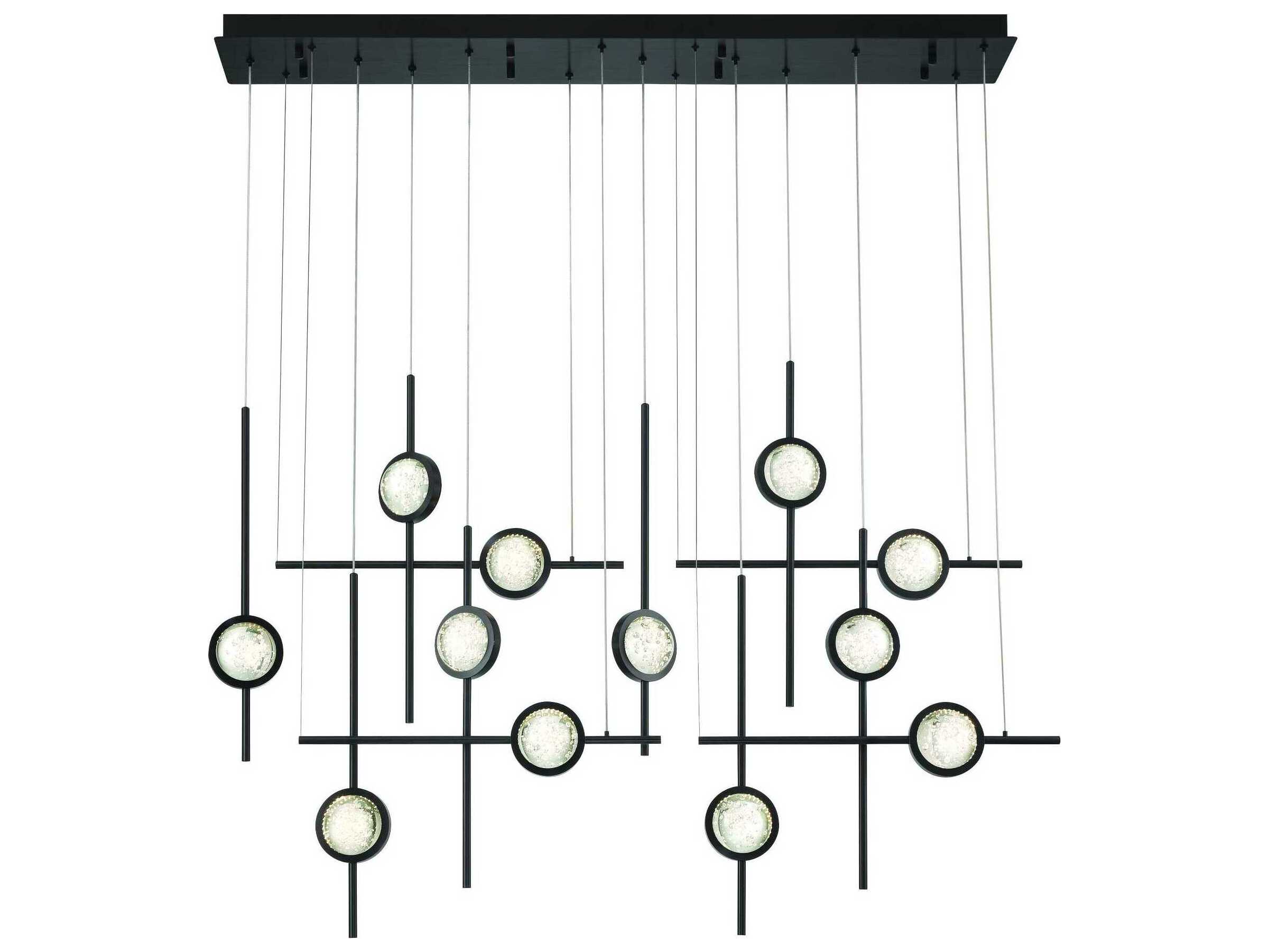 Eurofase Barletta 12-Light Black Linear Island Pendant