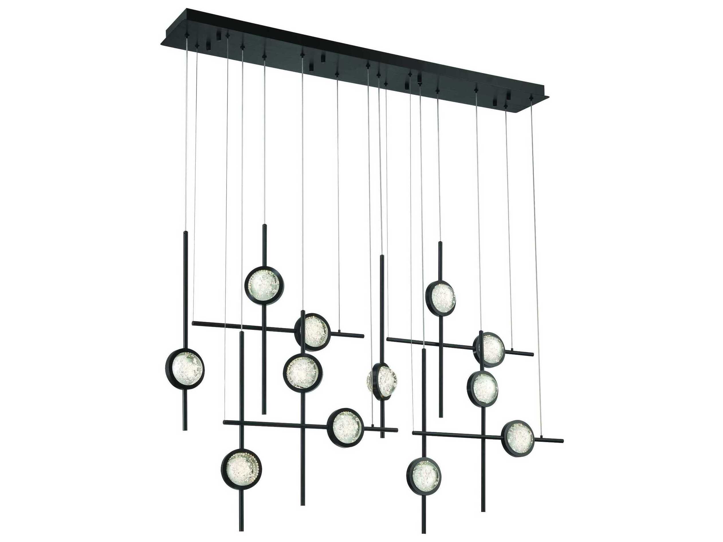 Eurofase Barletta 12-Light Black Linear Island Pendant