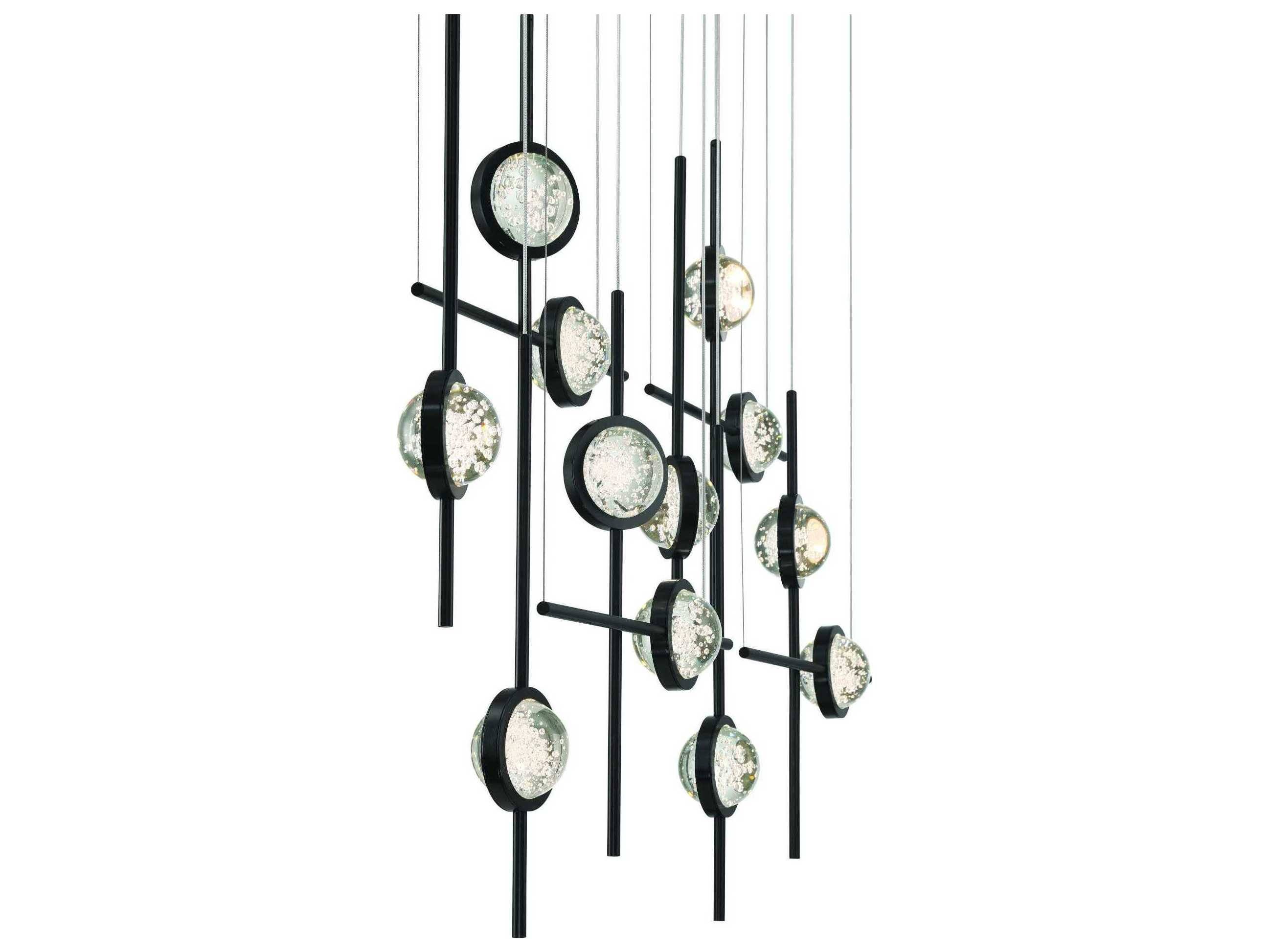 Eurofase Barletta 12-Light Black Linear Island Pendant