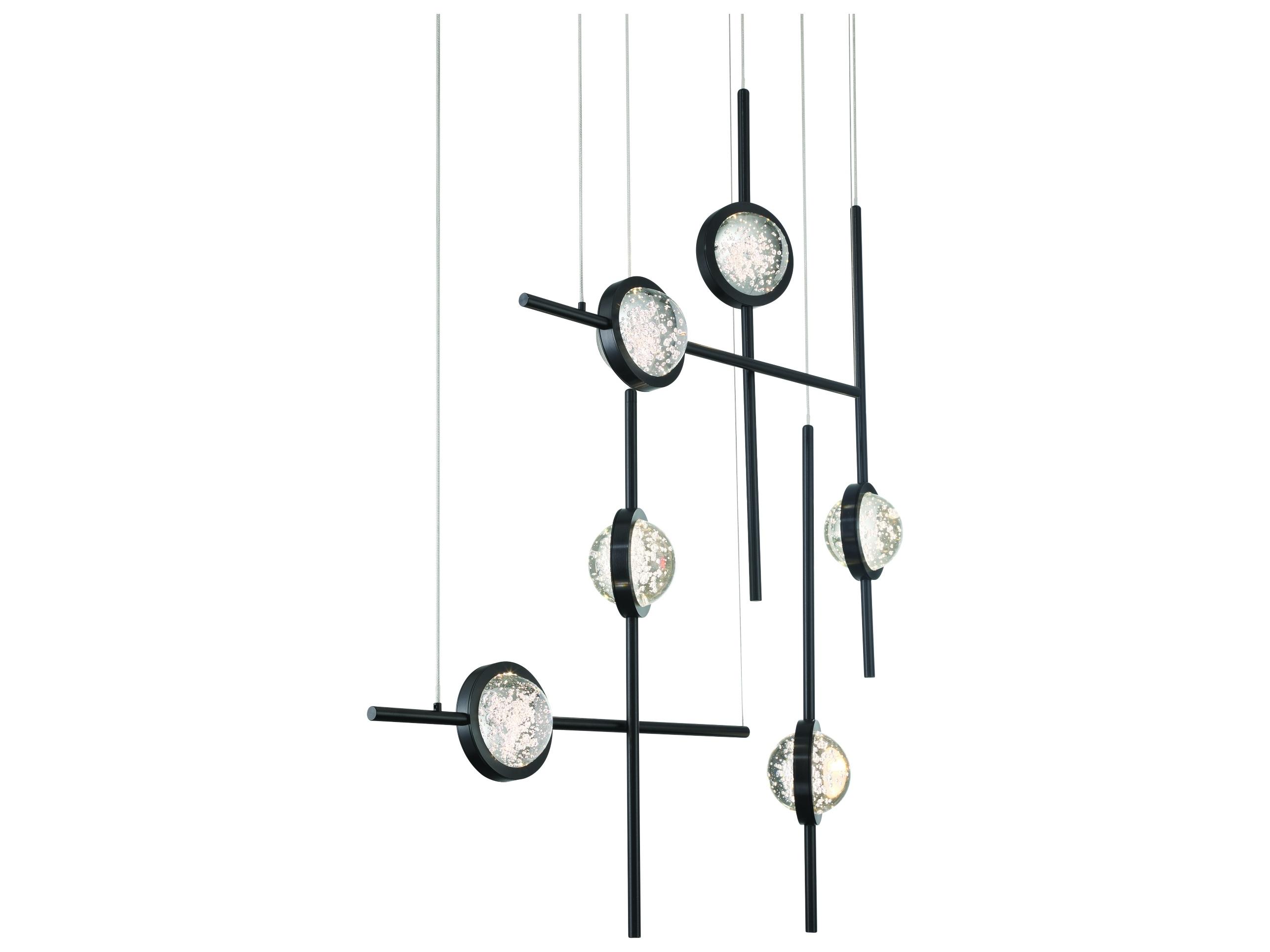 Eurofase Barletta 12-Light Black Linear Island Pendant