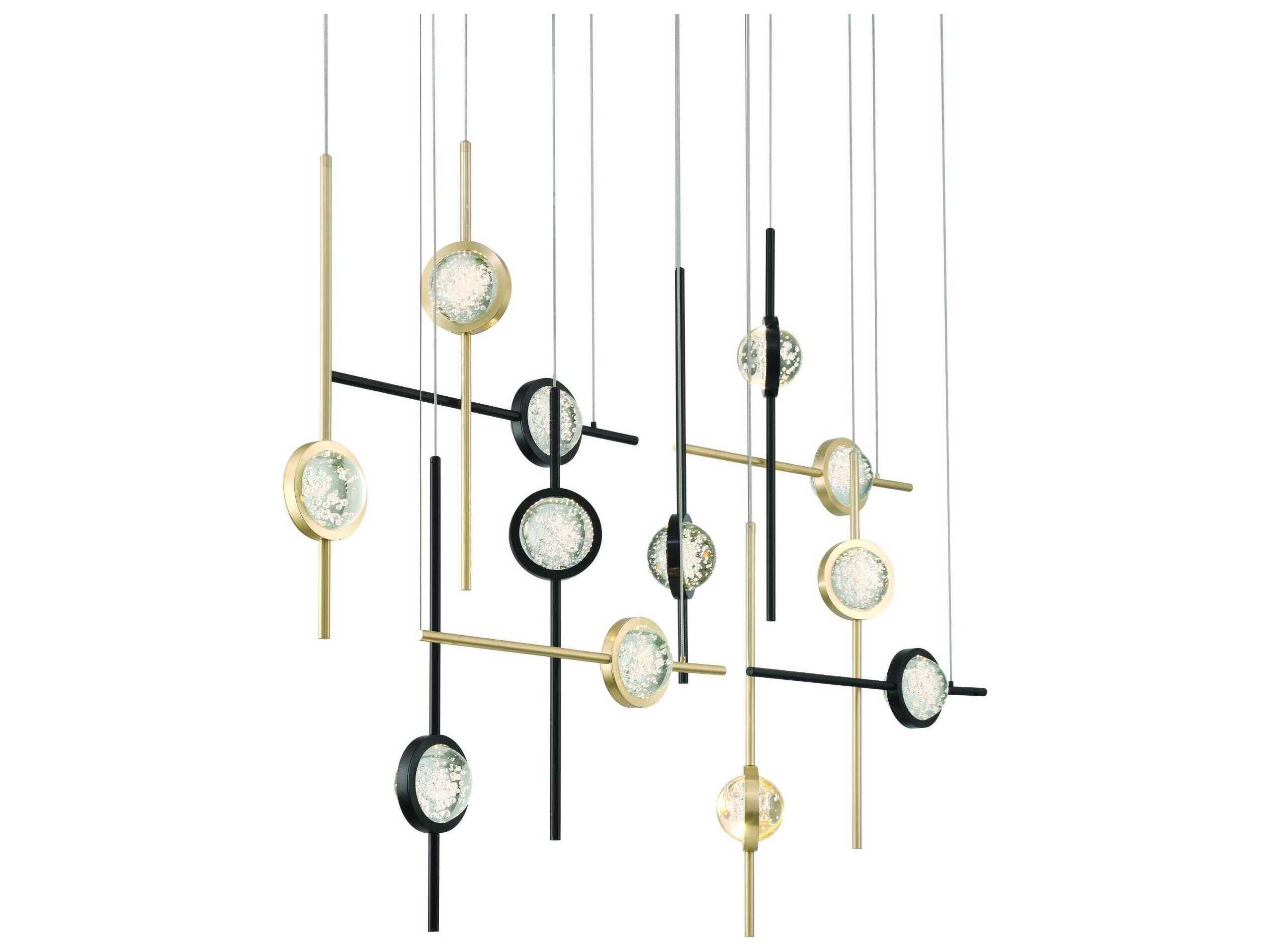 Eurofase Barletta 12-Light Black Linear Island Pendant