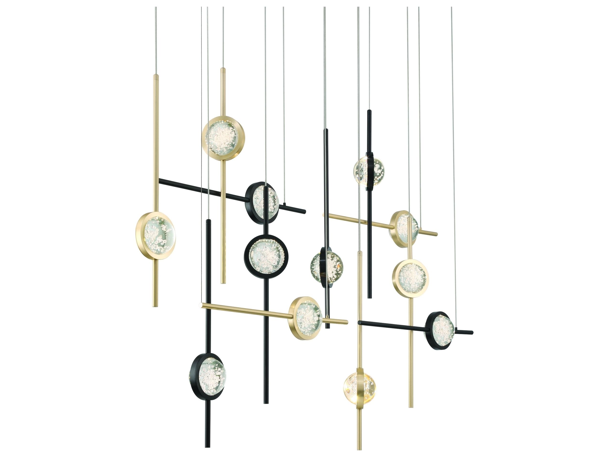 Eurofase Barletta 12-Light Black Linear Island Pendant