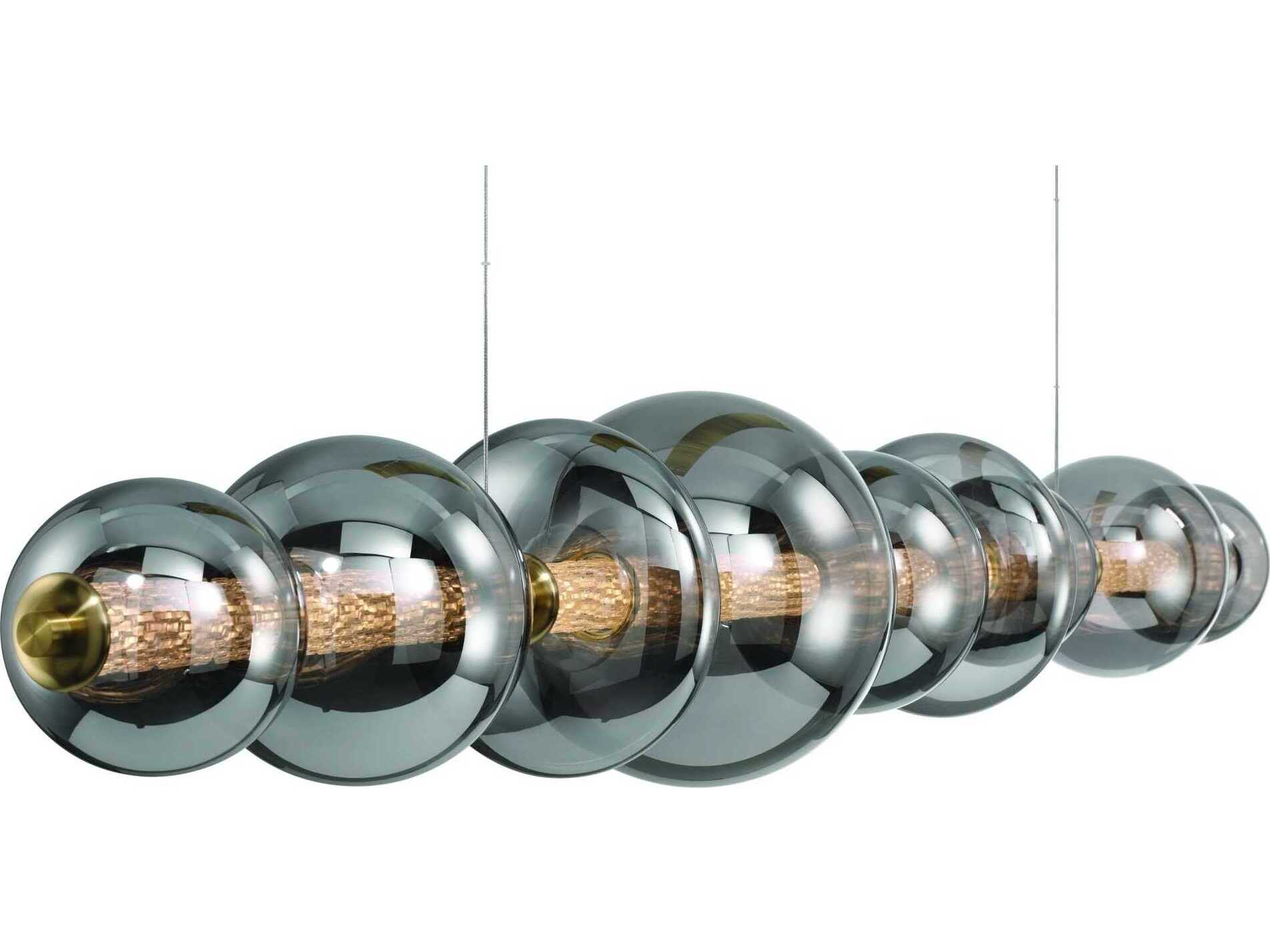 Eurofase Atomo 1-Light Gold Globe Geometric Island Pendant