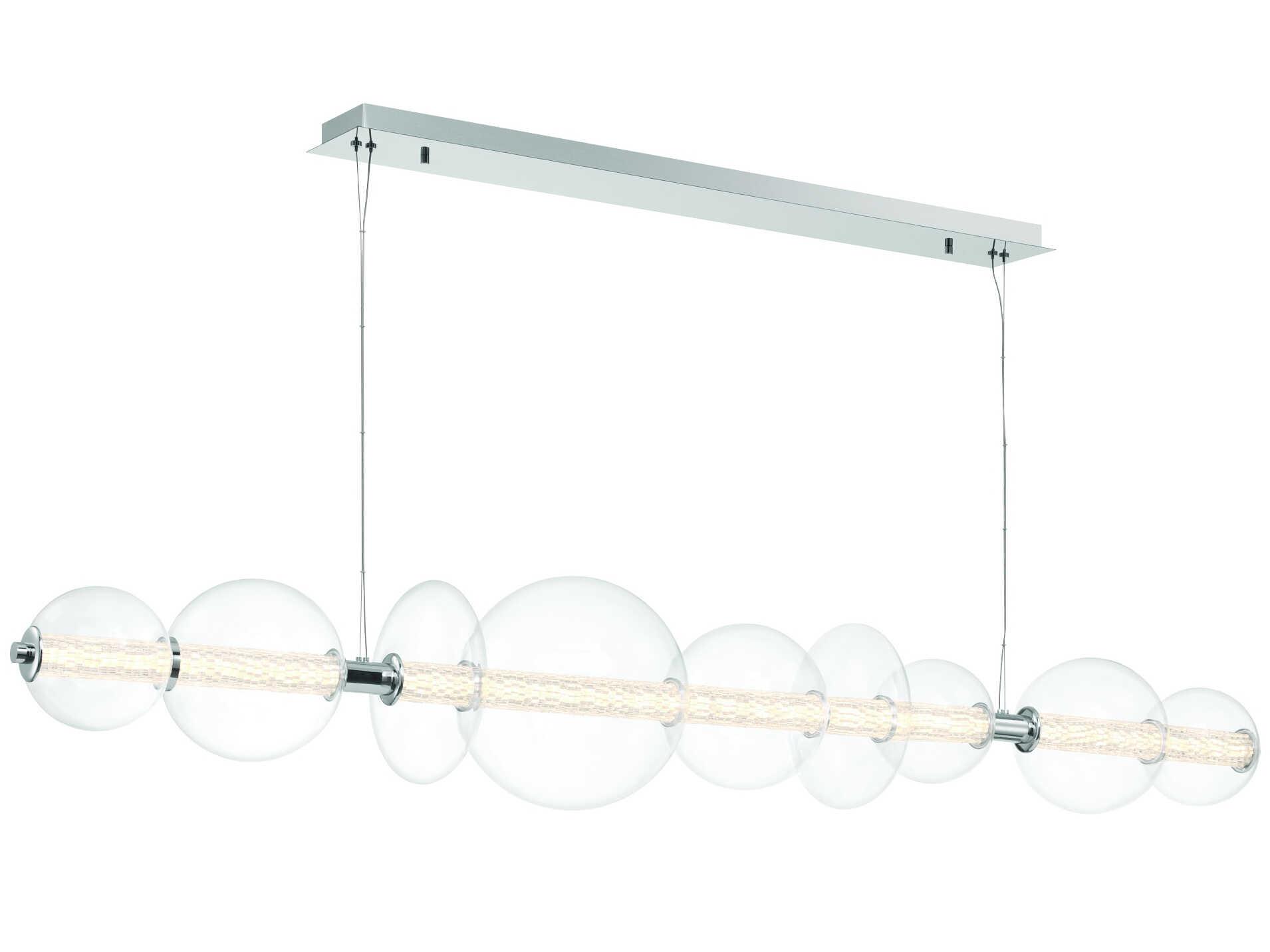 Eurofase Atomo 1-Light Chrome Globe Geometric Island Pendant